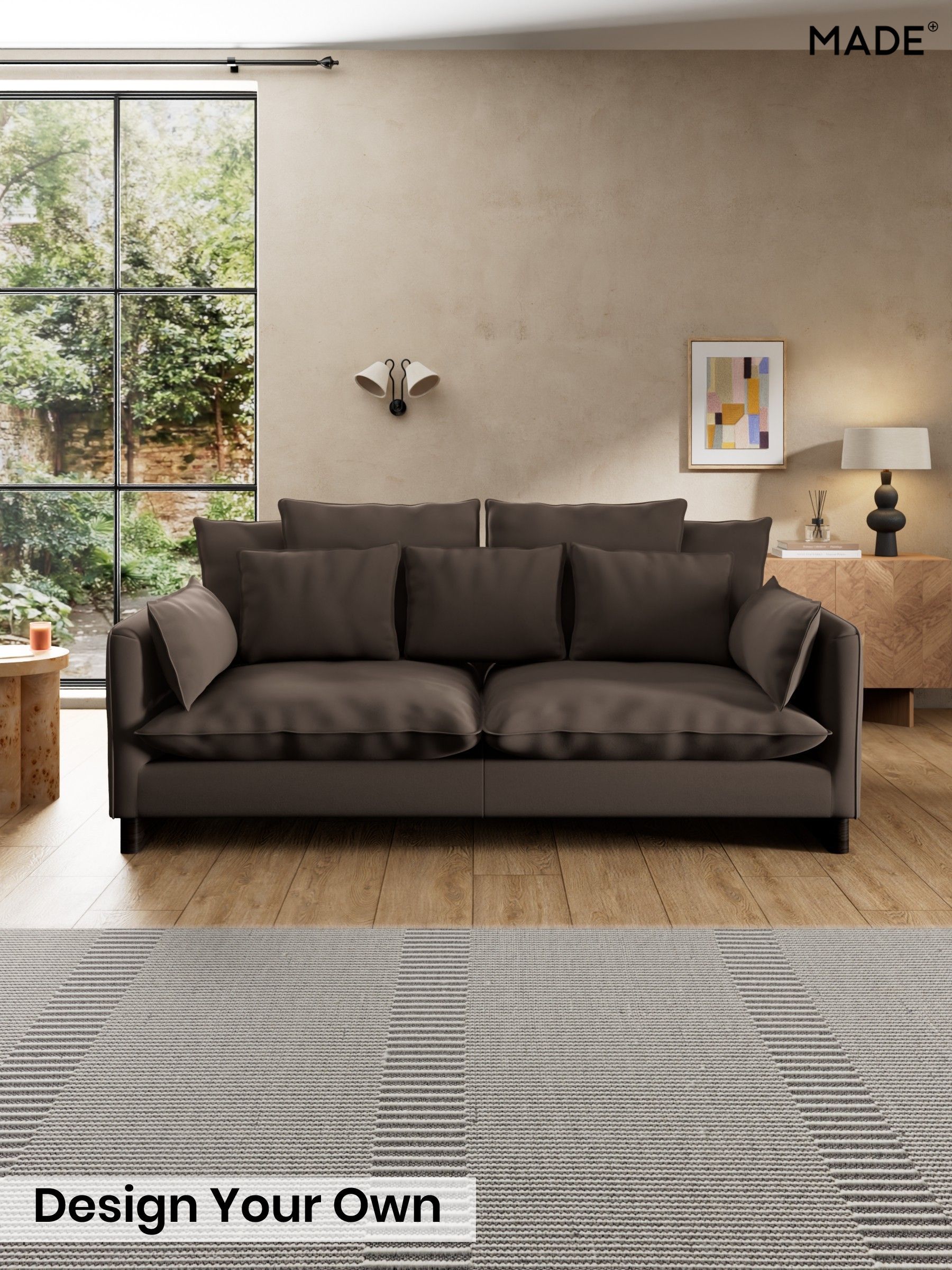 Matt Velvet Easy Clean/Soft Brown - Whitby Scatter Back By Made