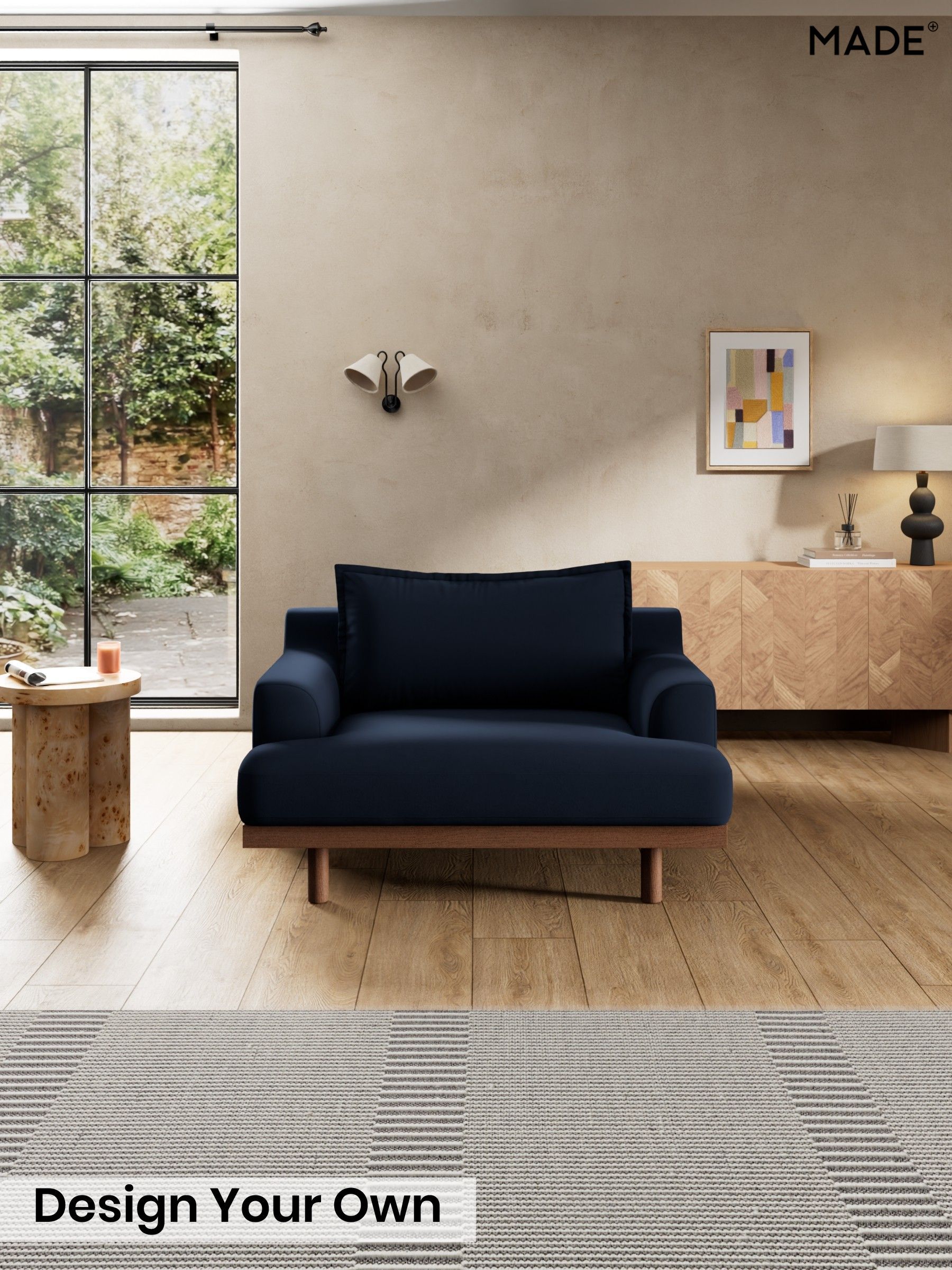 Matt Velvet Easy Clean/Dark Navy Blue - Turin By Made