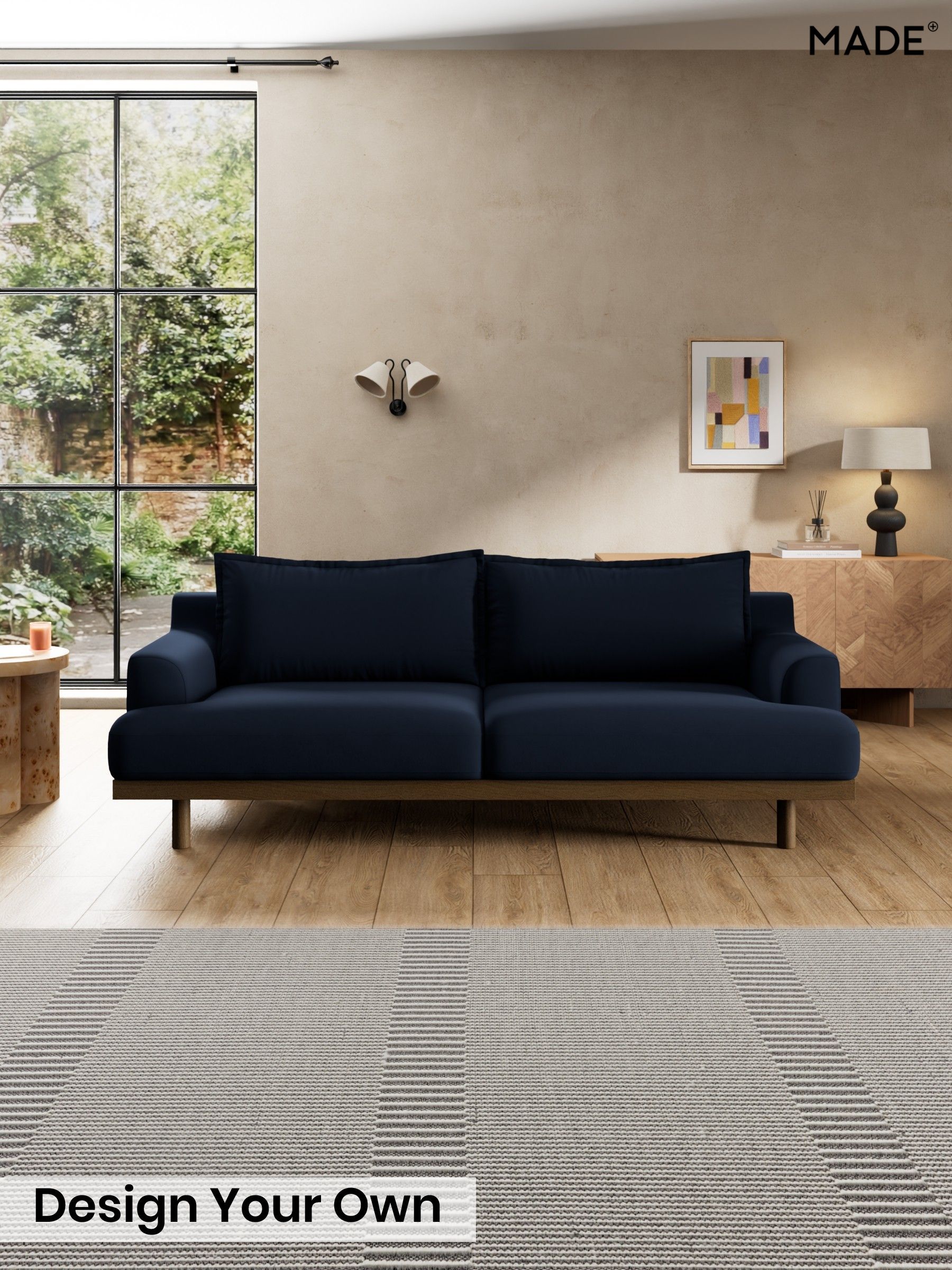 Matt Velvet Easy Clean/Dark Navy Blue - Turin By Made