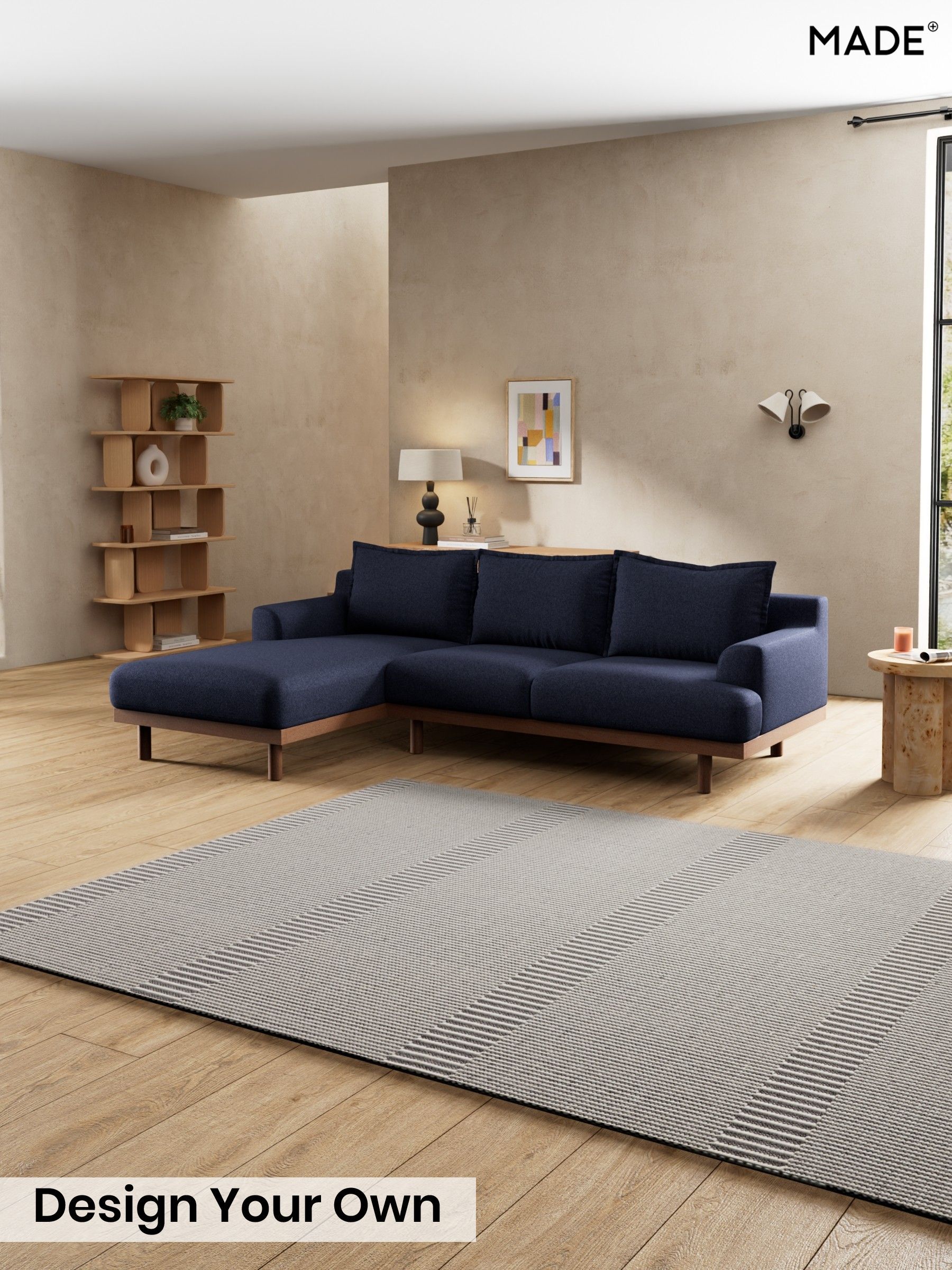 Soft Touch Boucle/Navy Blue - Turin By Made