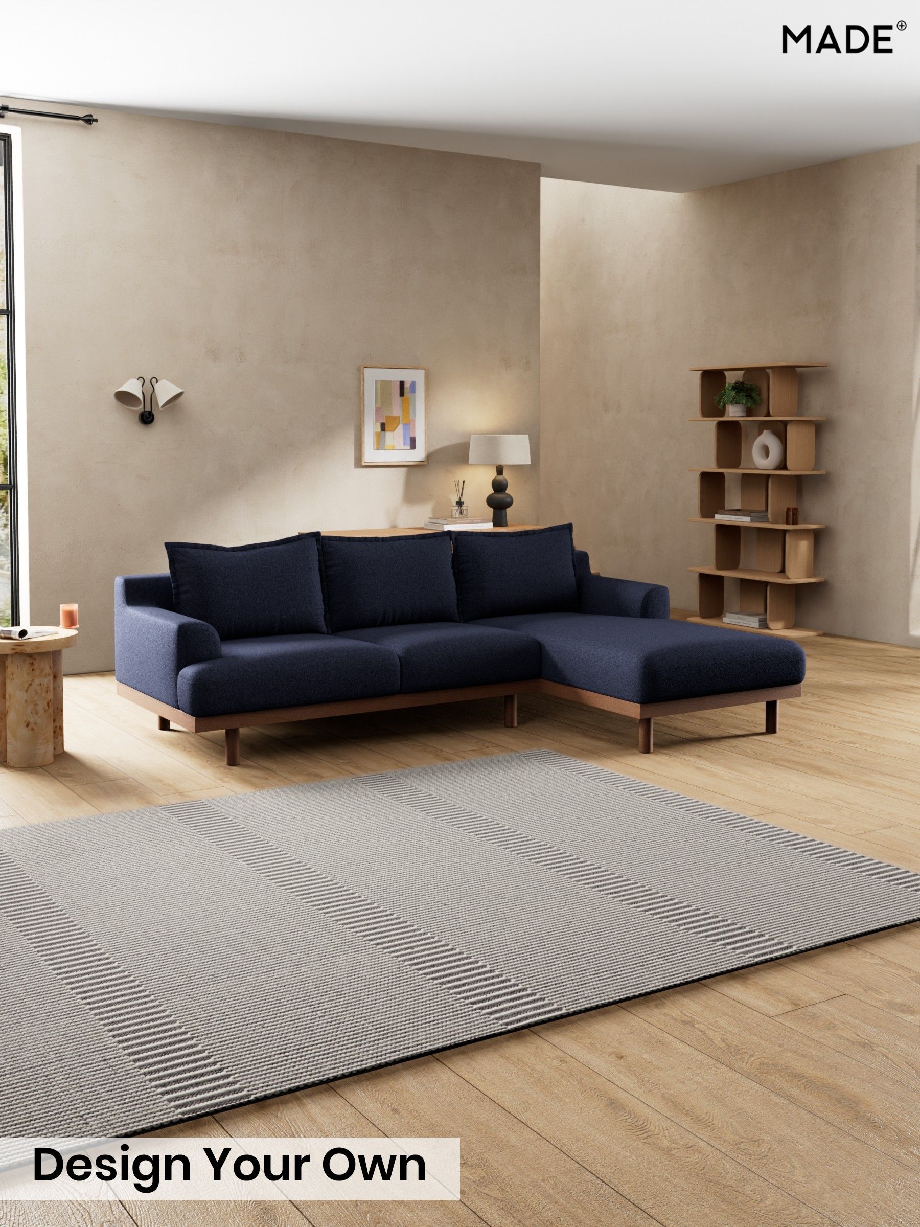 Soft Touch Boucle/Navy Blue - Turin By Made