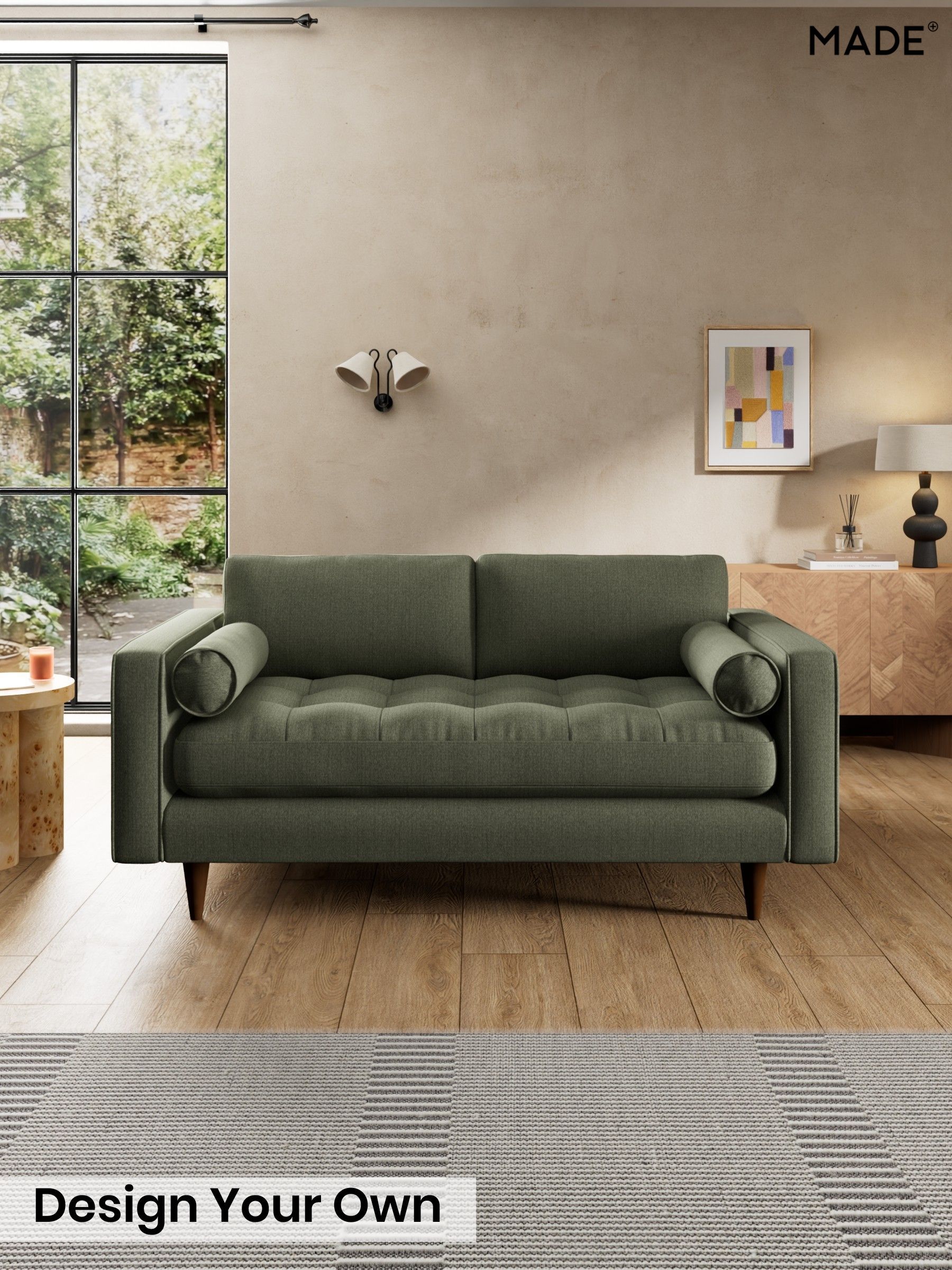 Textured Slub Weave/Soft Olive Green - Scott By Made