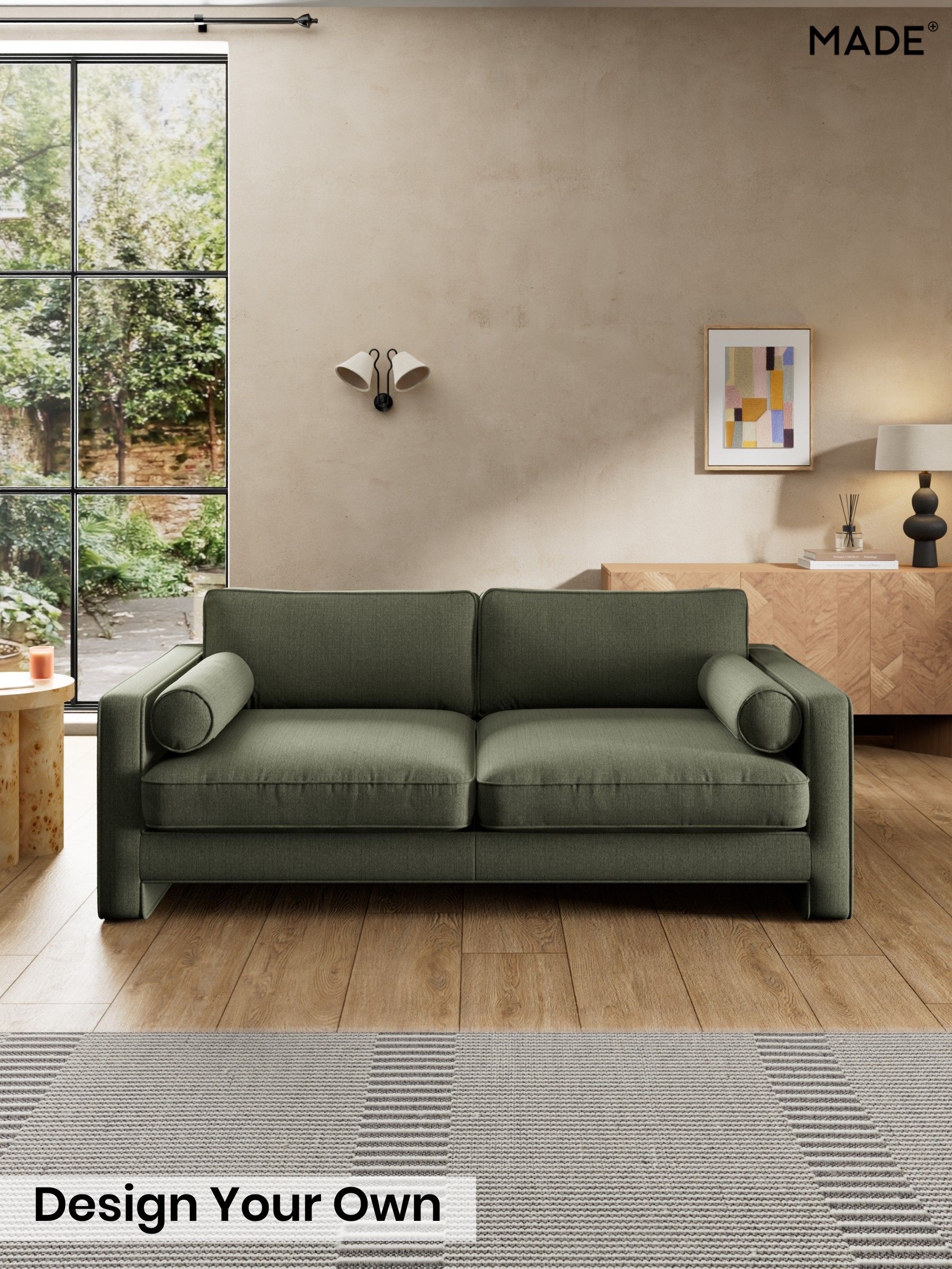 Textured Slub Weave/Soft Olive Green - Holloway By Made