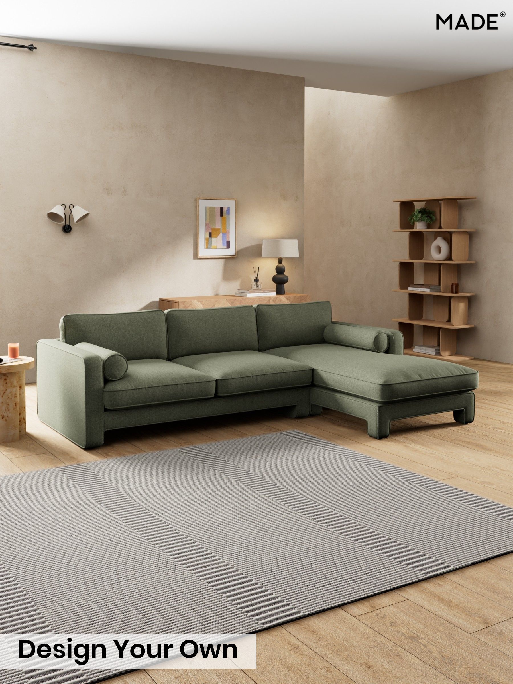 Textured Slub Weave/Soft Olive Green - Holloway By Made