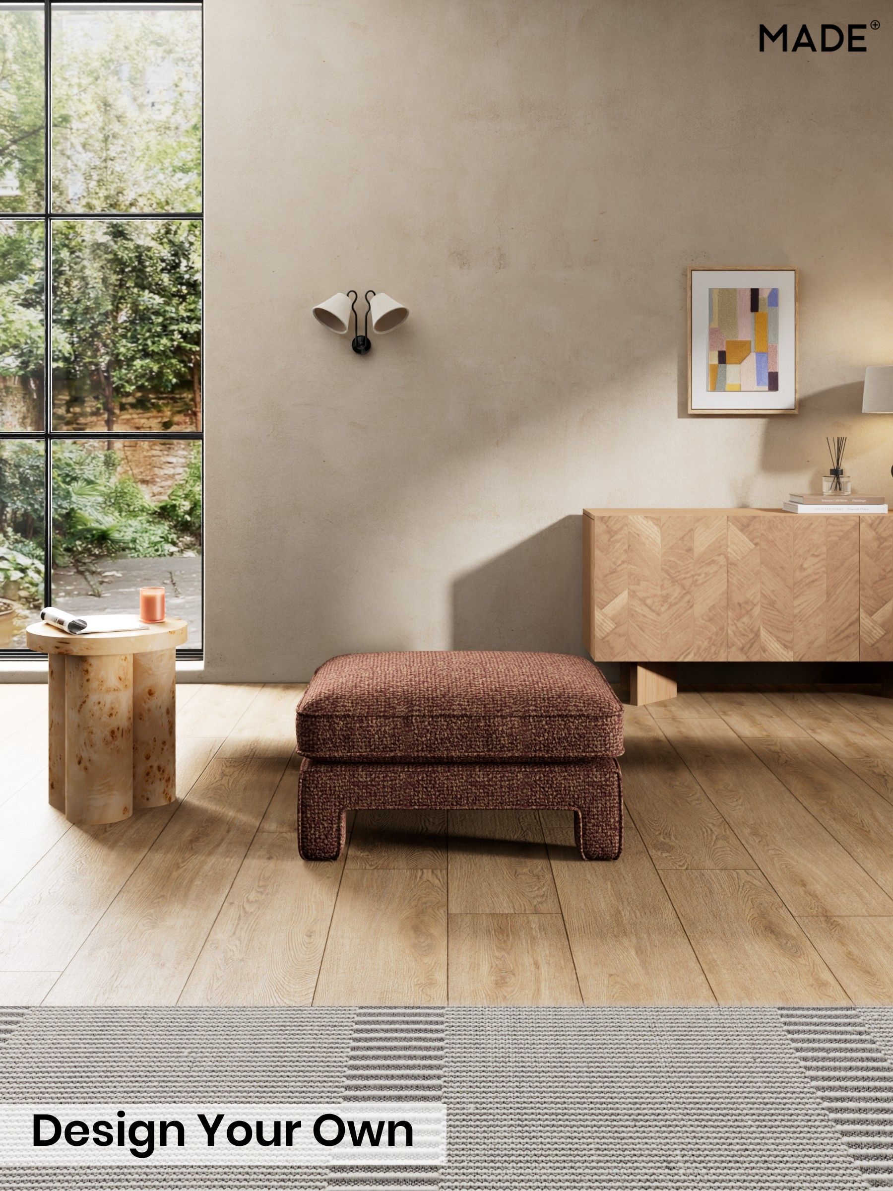 Tonal Boucle/Maroon Red and Light Caramel - Holloway By Made