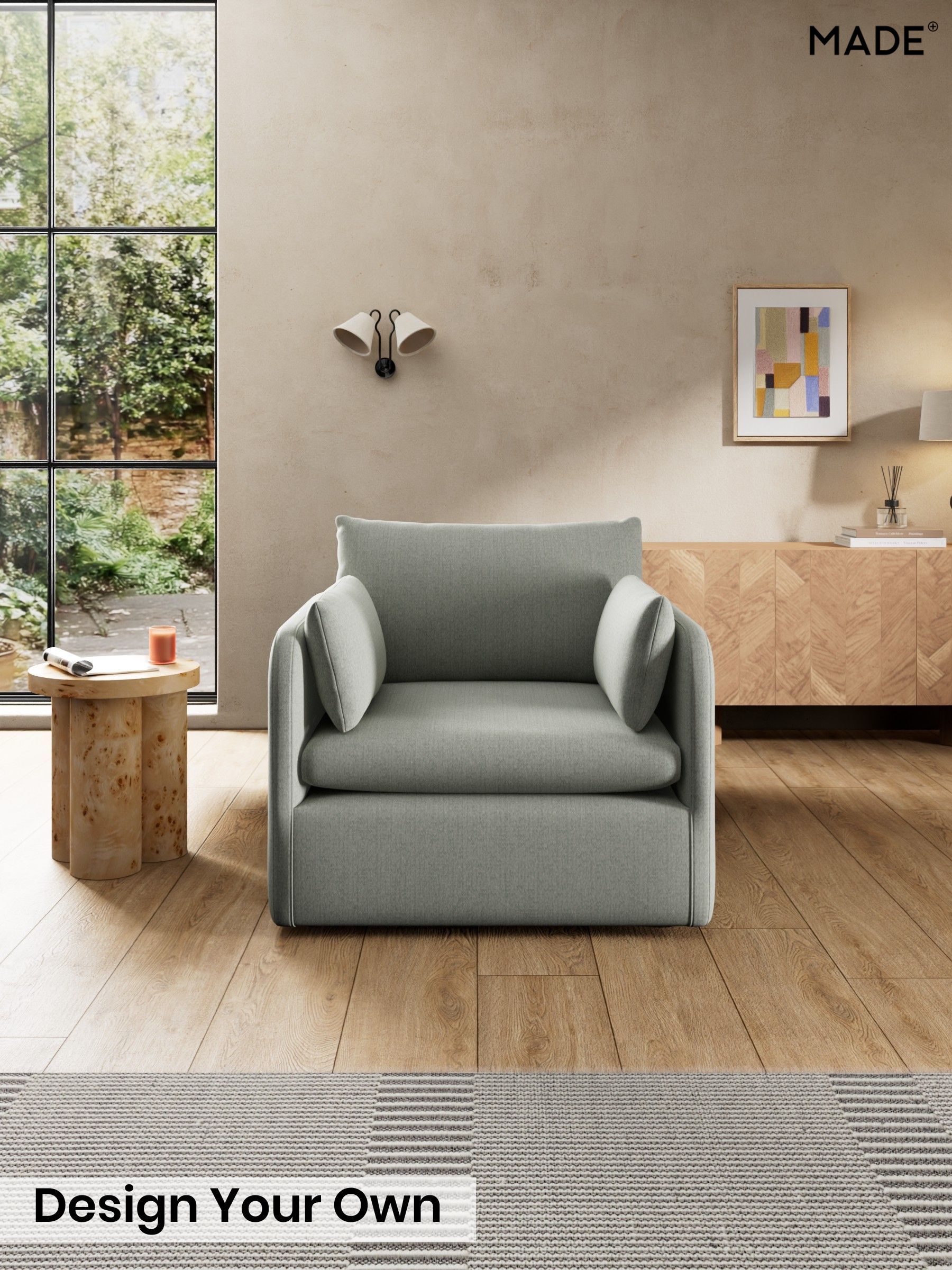 Textured Slub Weave/Pumice Grey - Jackson By Made