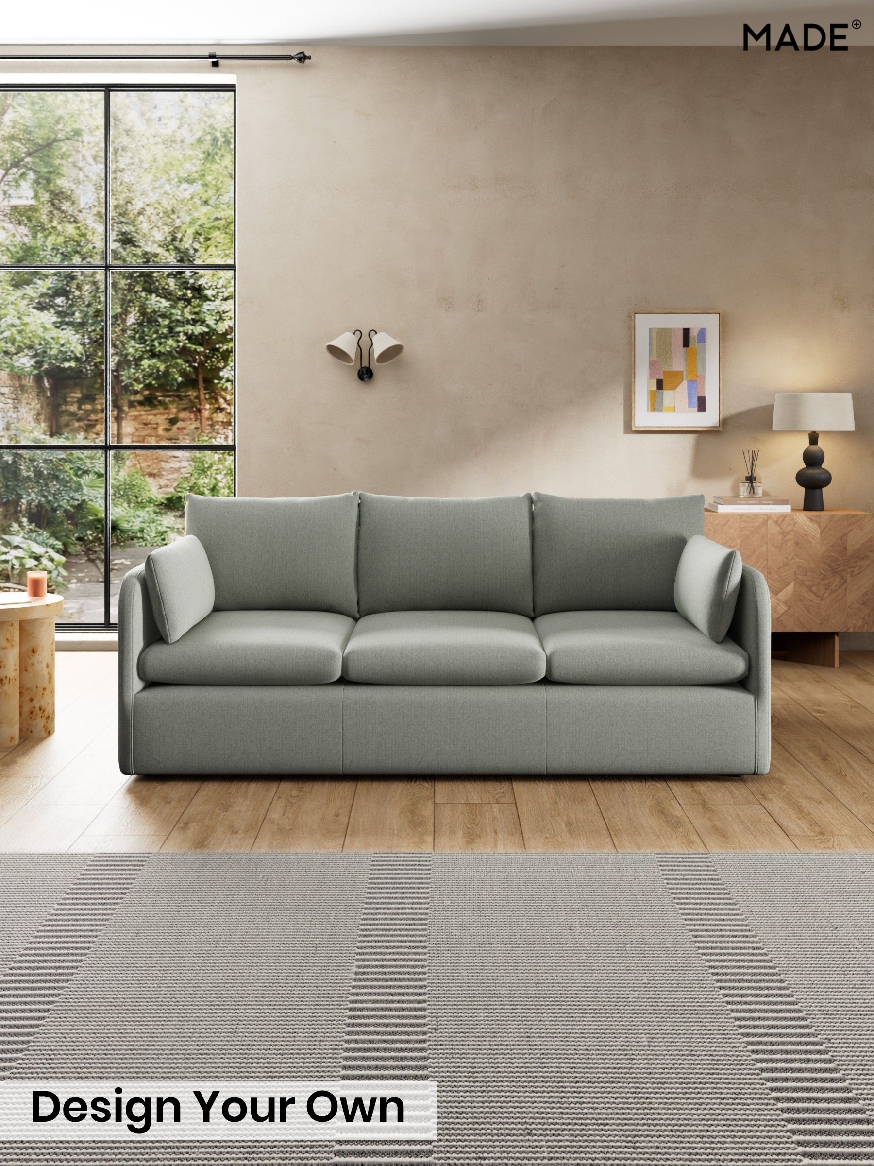 Textured Slub Weave/Pumice Grey - Jackson By Made