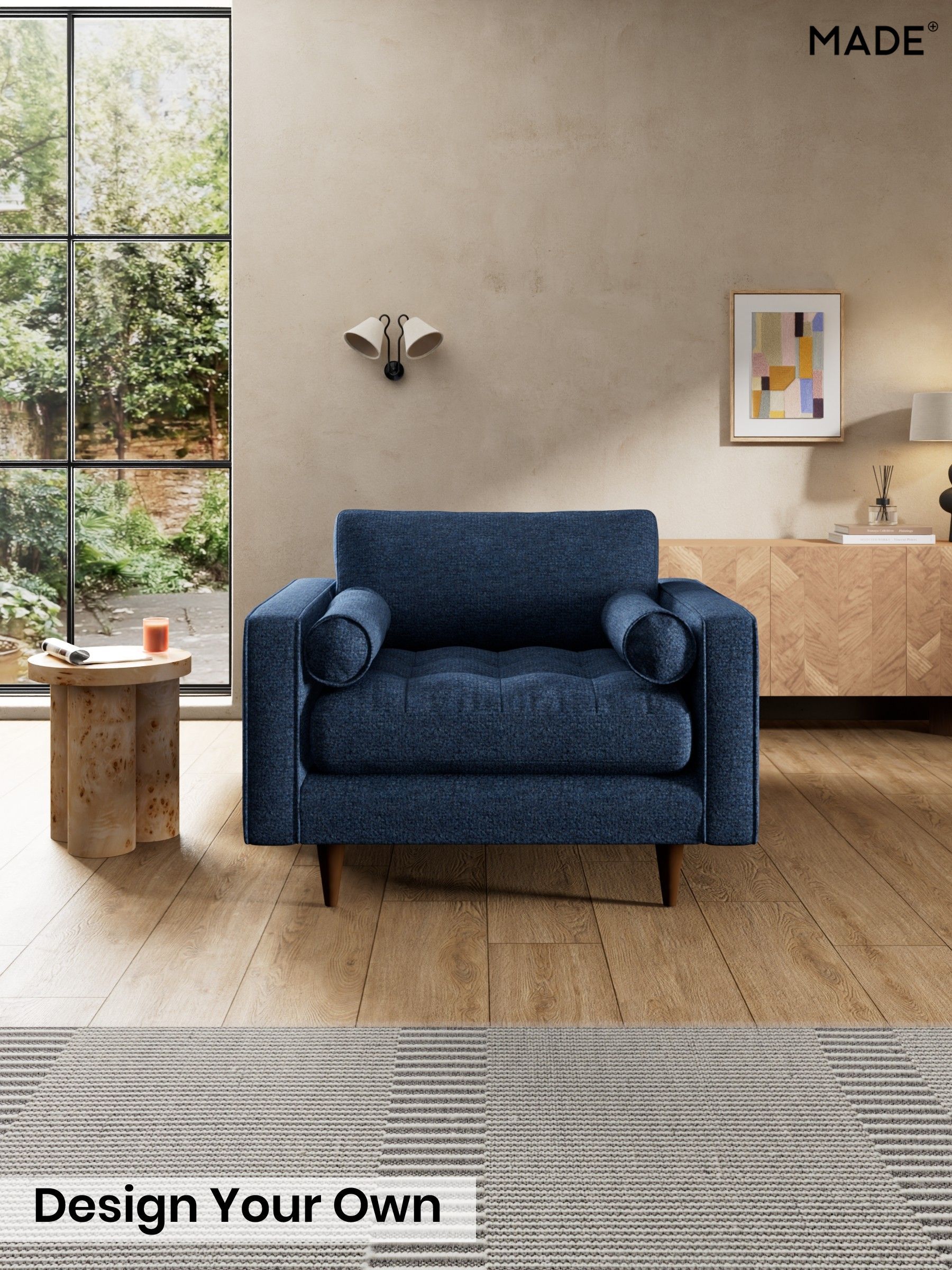 Tonal Boucle/Marl Navy Blue - Scott By Made