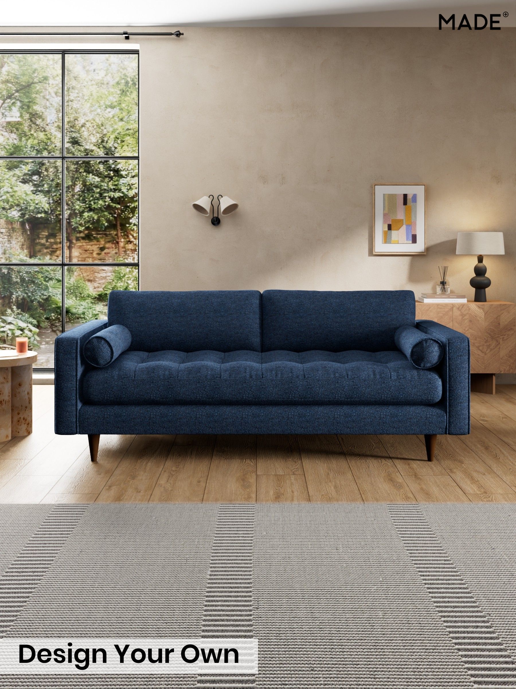 Tonal Boucle/Marl Navy Blue - Scott By Made