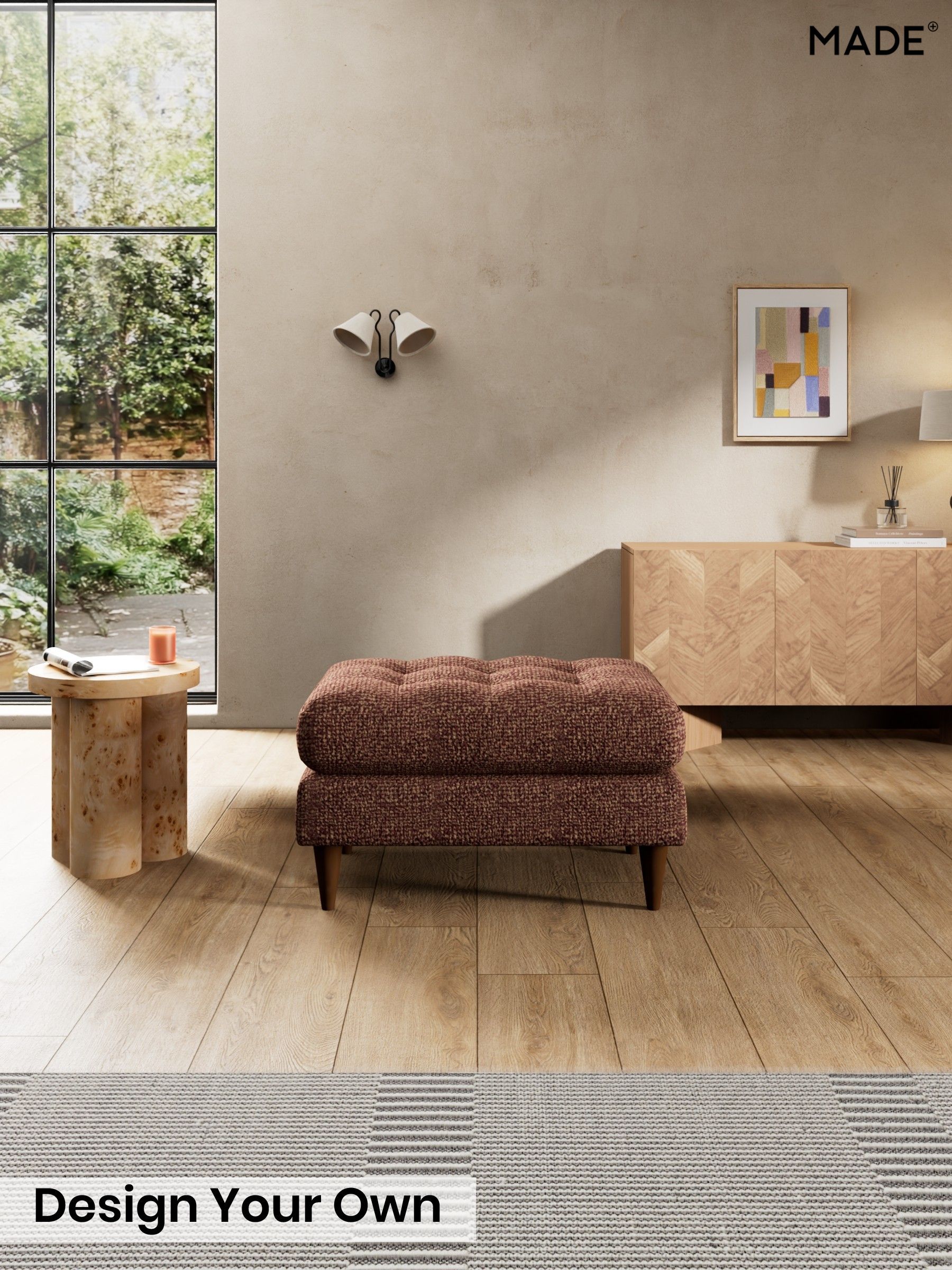 Tonal Boucle/Maroon Red and Light Caramel - Scott By Made