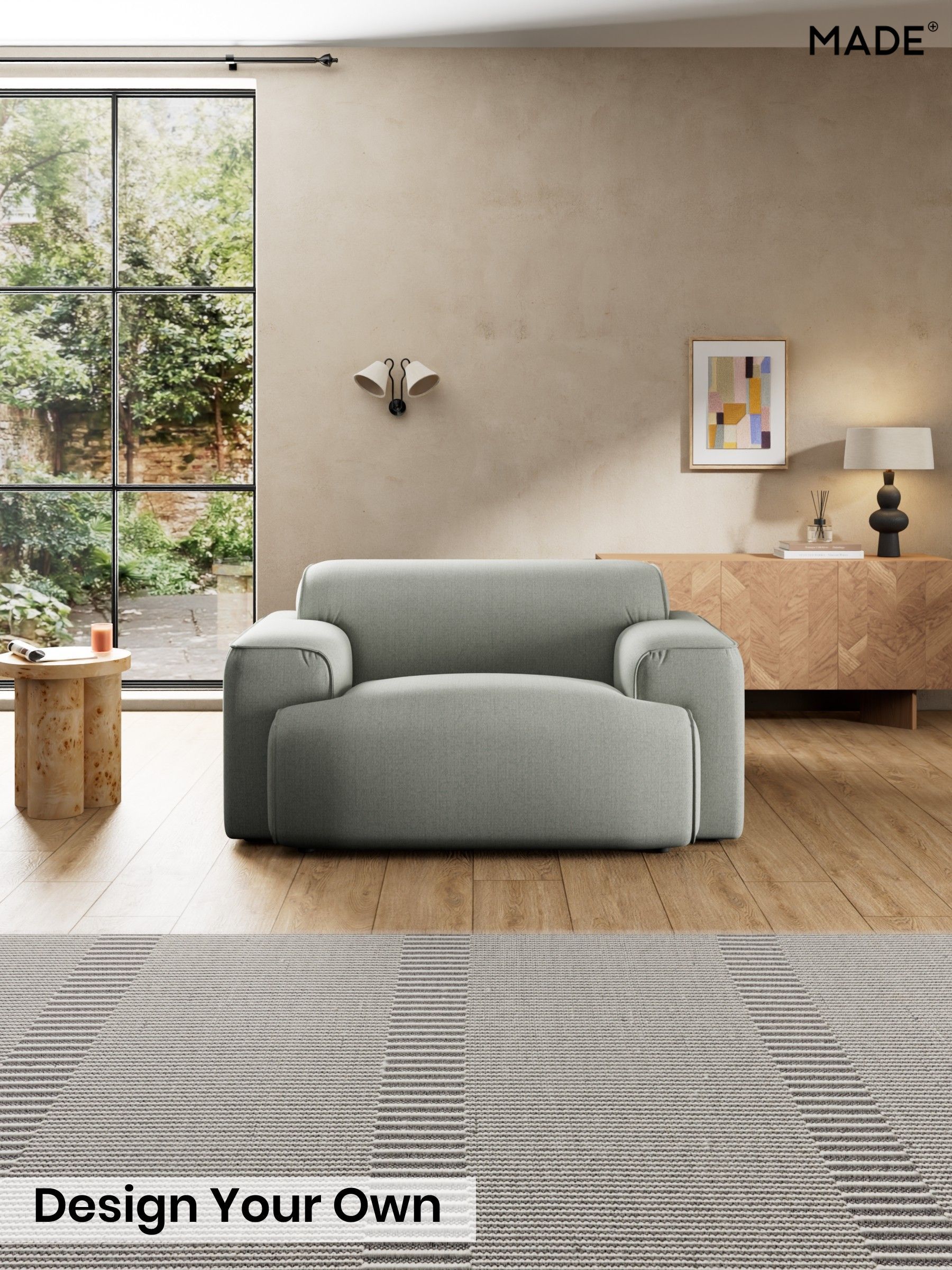 Textured Slub Weave/Pumice Grey - Avalon By Made