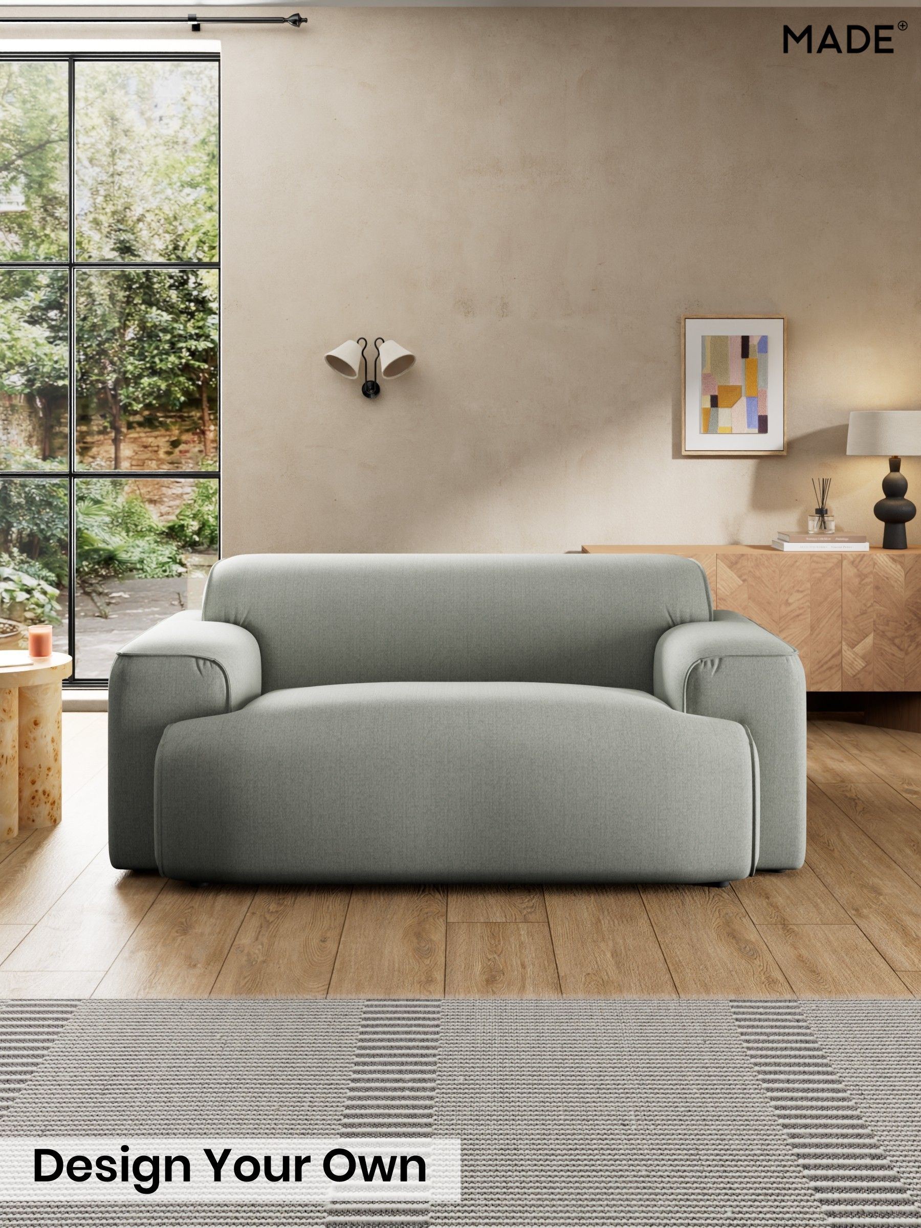 Textured Slub Weave/Pumice Grey - Avalon By Made