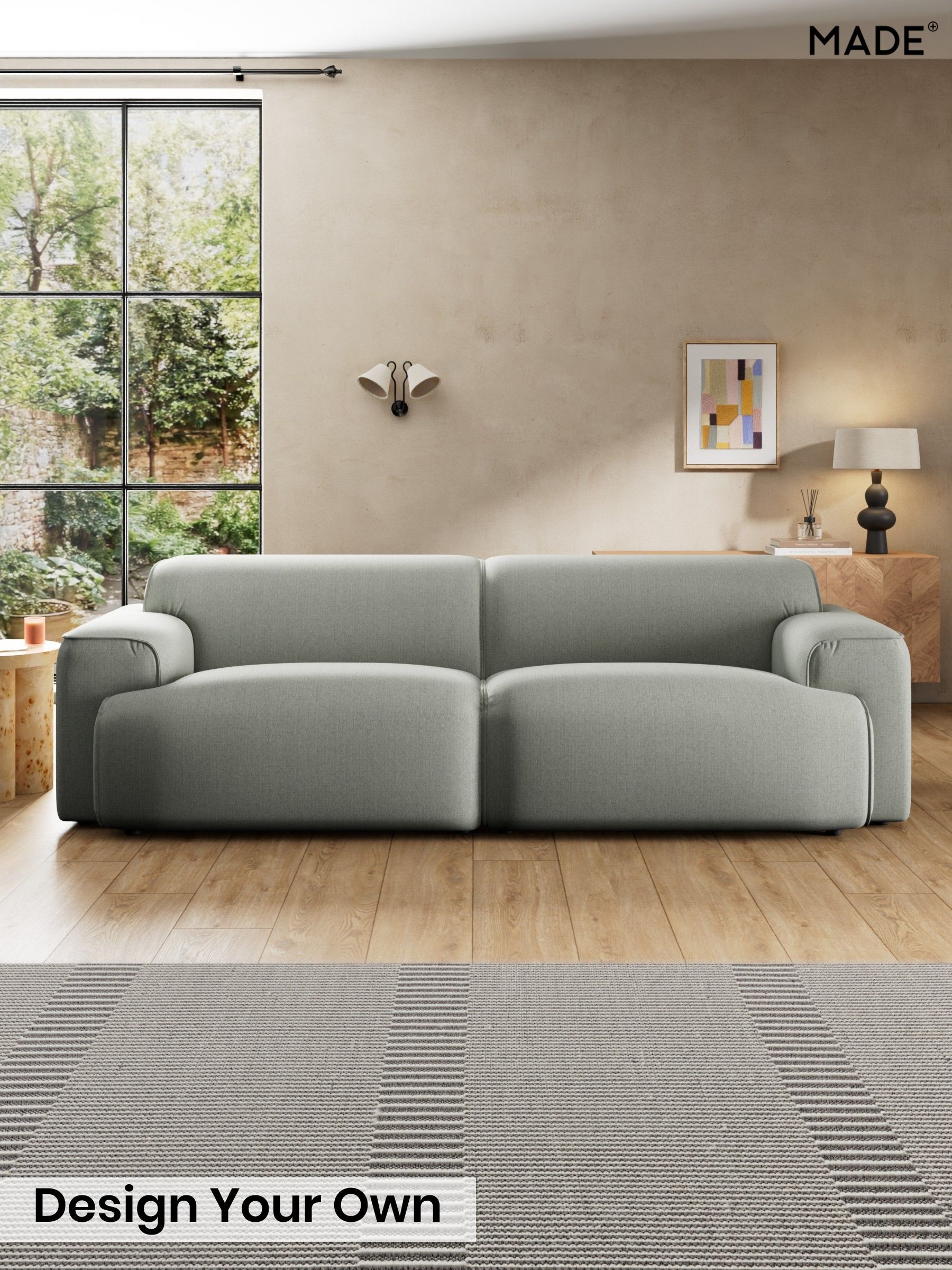 Textured Slub Weave/Pumice Grey - Avalon By Made