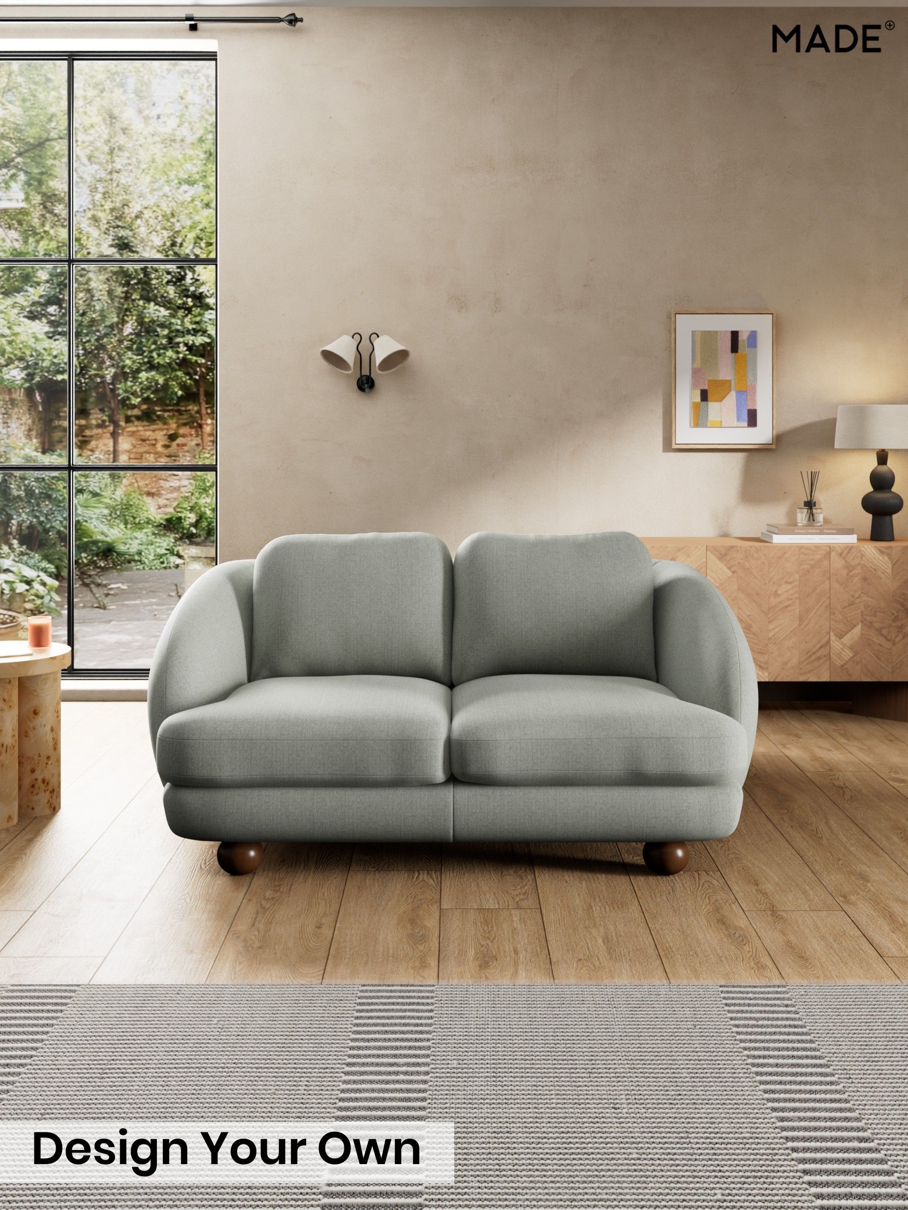 Textured Slub Weave/Pumice Grey - Madris By Made
