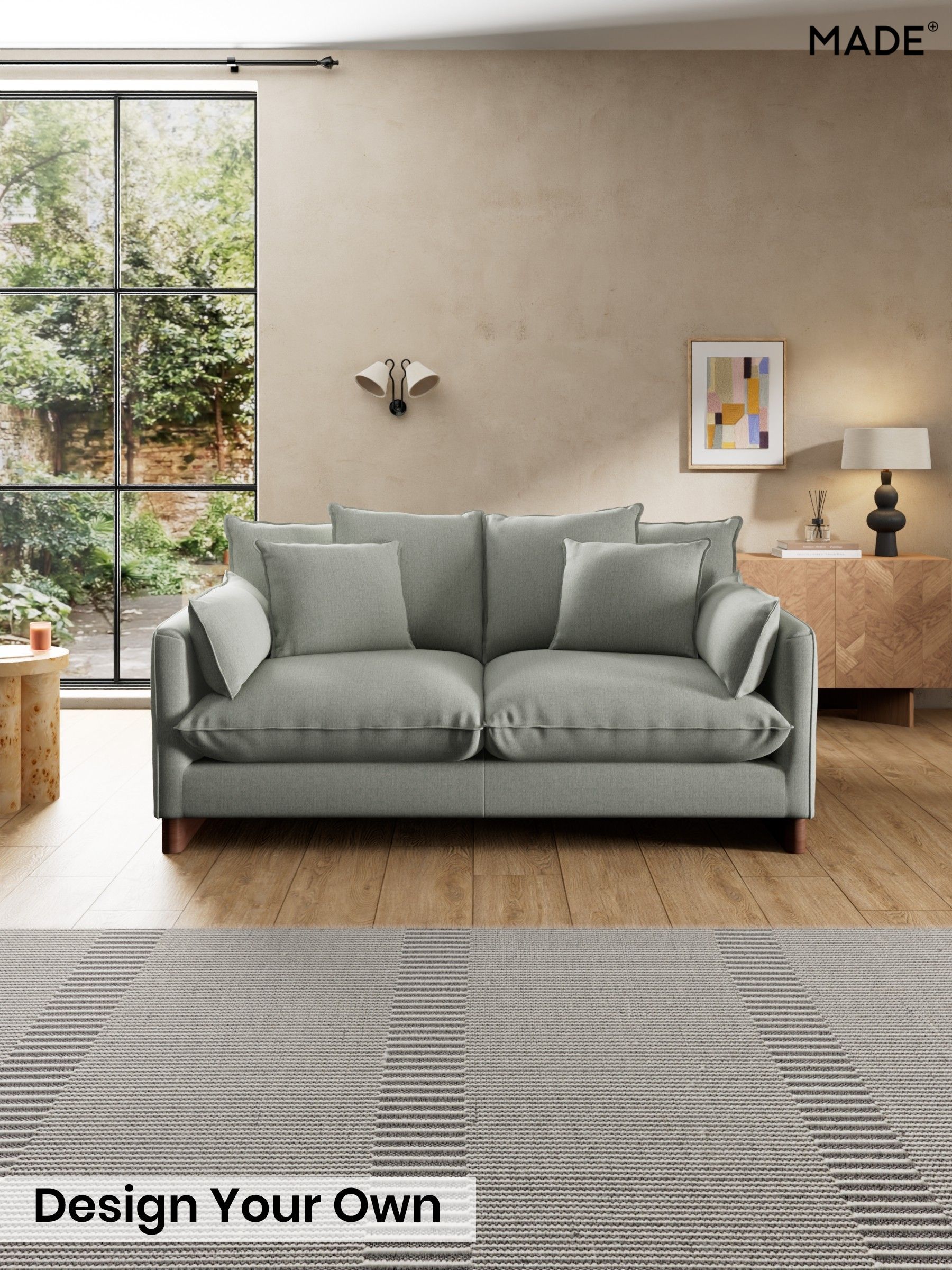 Textured Slub Weave/Pumice Grey - Whitby Scatter Back By Made