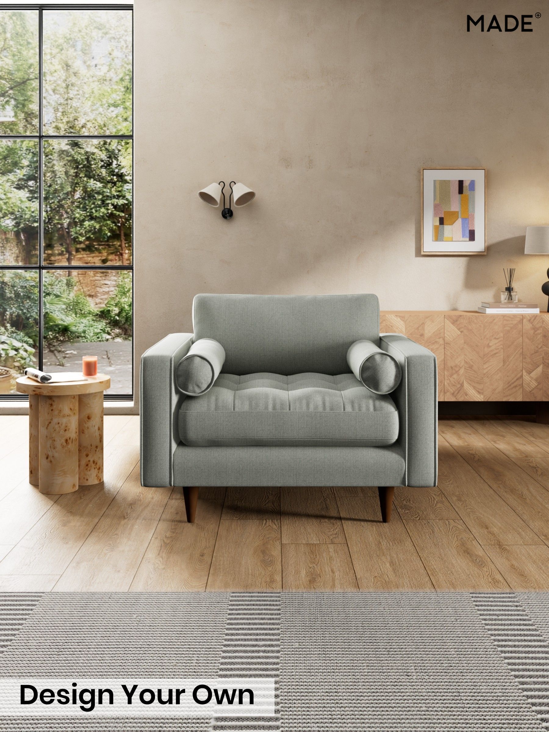 Textured Slub Weave/Pumice Grey - Scott By Made