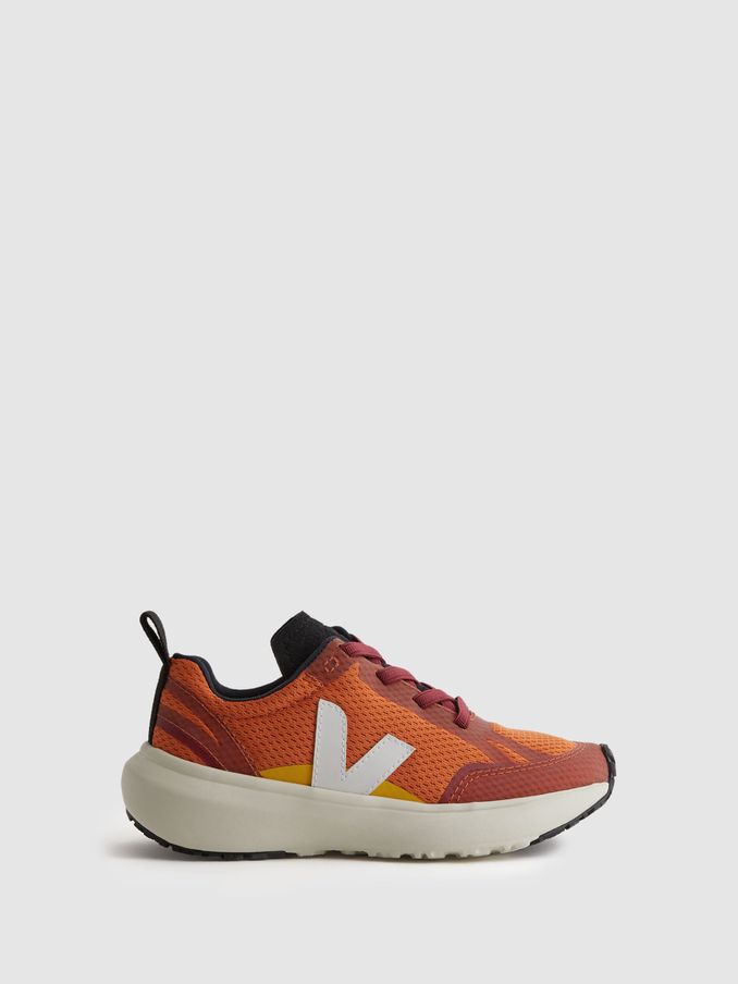 Veja Mesh Trainers in Pumpkin White (110485) | US$78