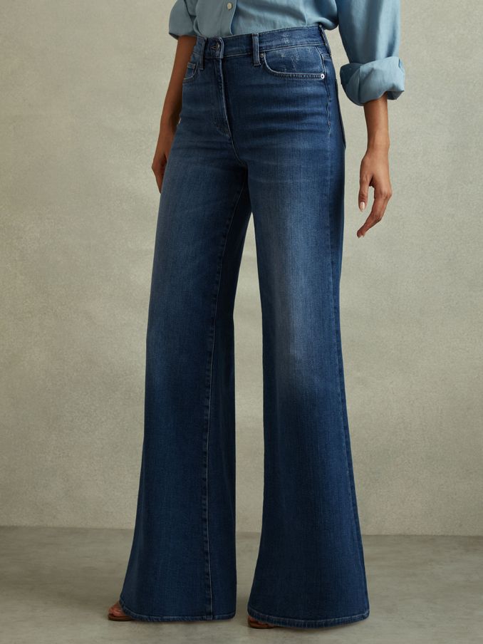 Palazzo Jeans in Mid Blue (114173) | US$285
