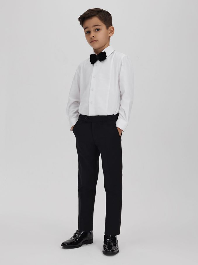 3-9 yrs Slim Fit Textured Bib Dinner Shirt in White (121013) | CHF 55