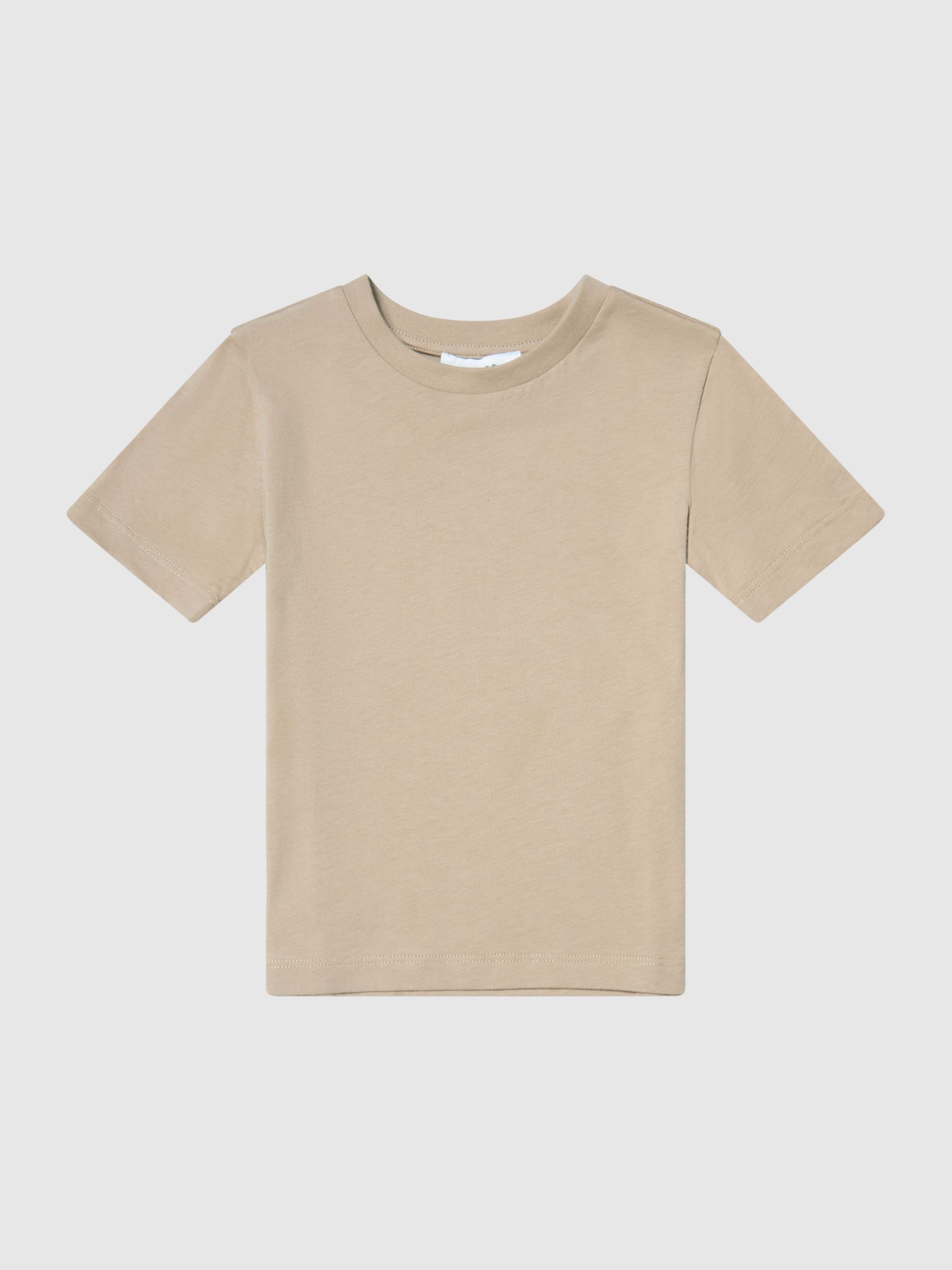13-14 yrs Cotton Crew-Neck T-Shirt in Stone (126069) | $30