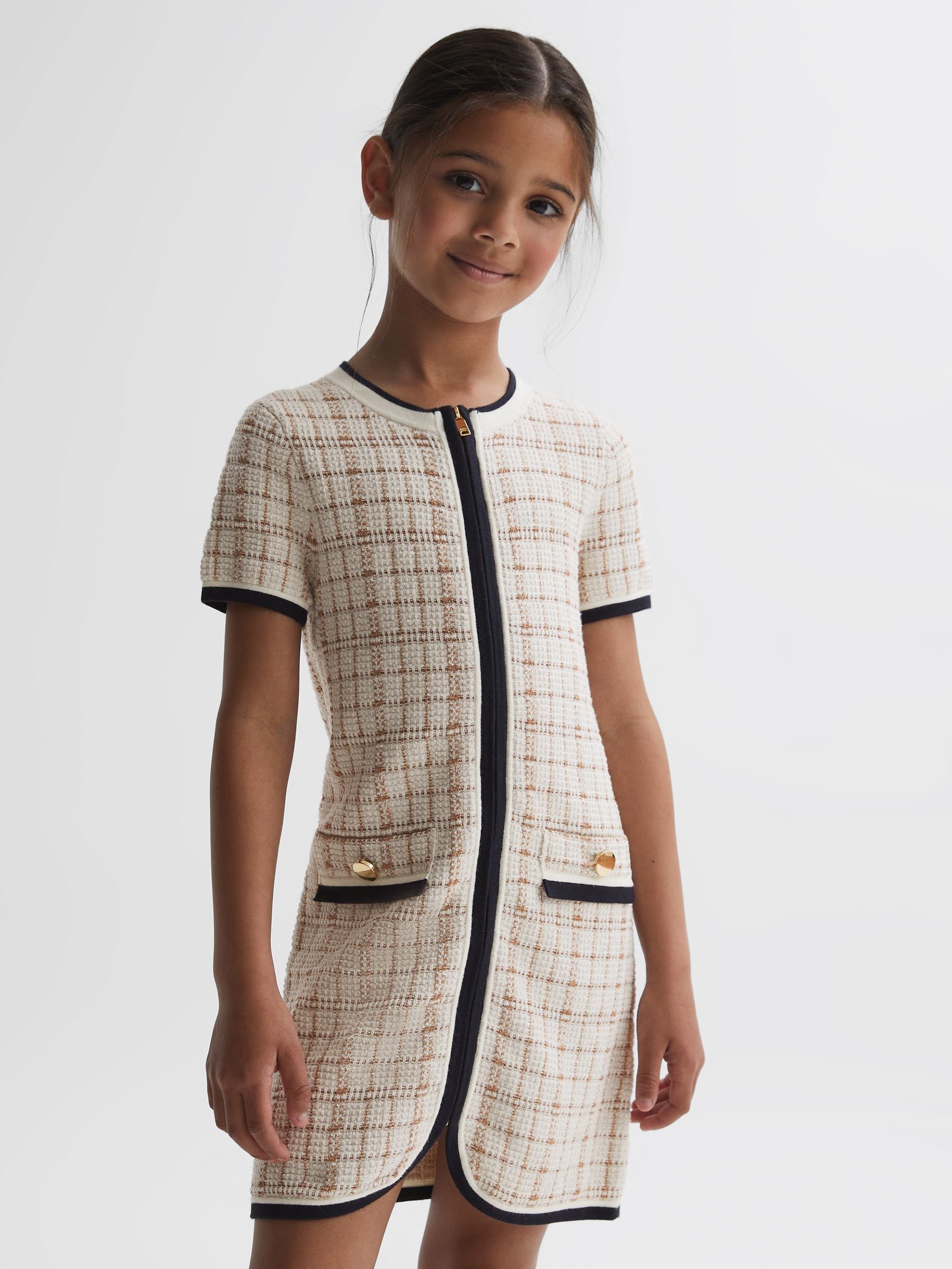 4-9 yrs Twill Short Sleeve Dress in Pink (138252) | AED251
