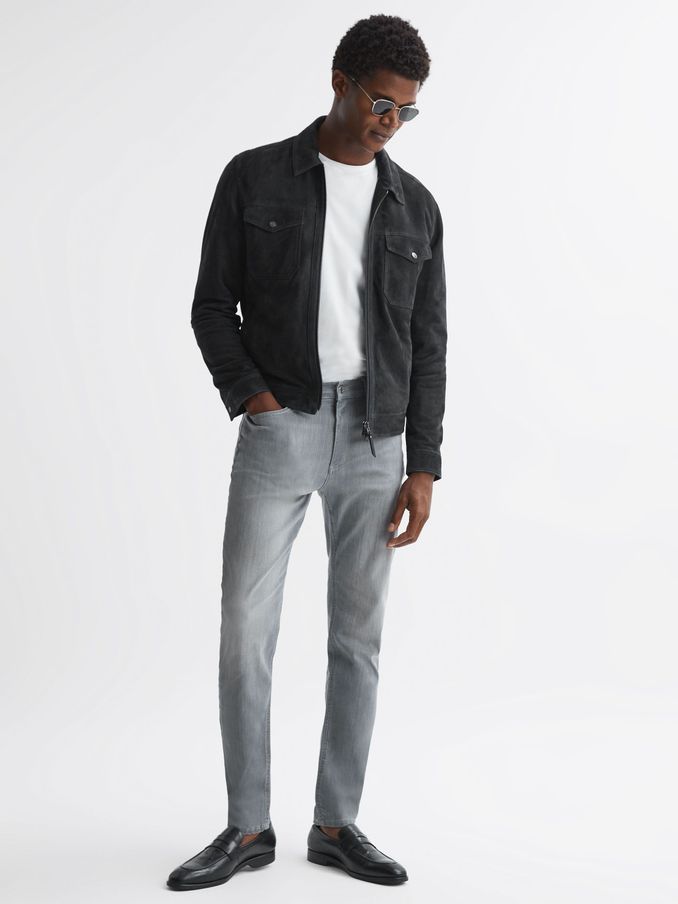 Slim Fit Jersey Jeans in Grey (139128) | $77