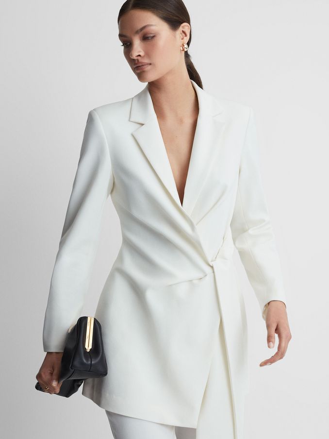 Significant Other Double Breasted Blazer Mini Dress in Cream (140774) | US$255