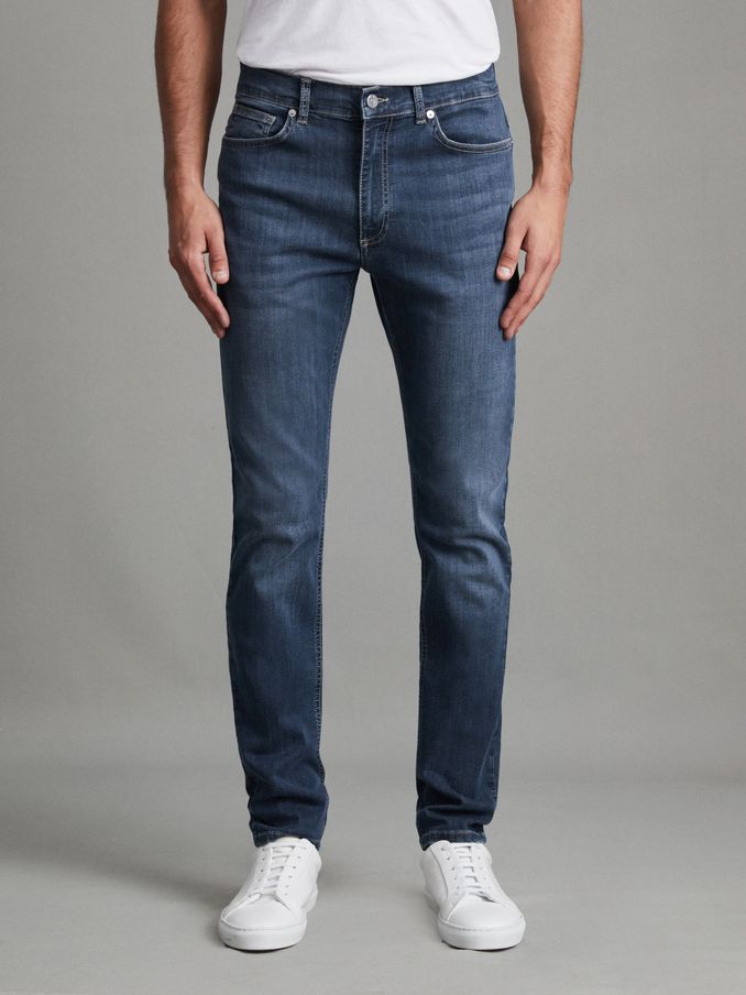 Slim-fit gewassen jersey jeans in indigo (148587) | € 85