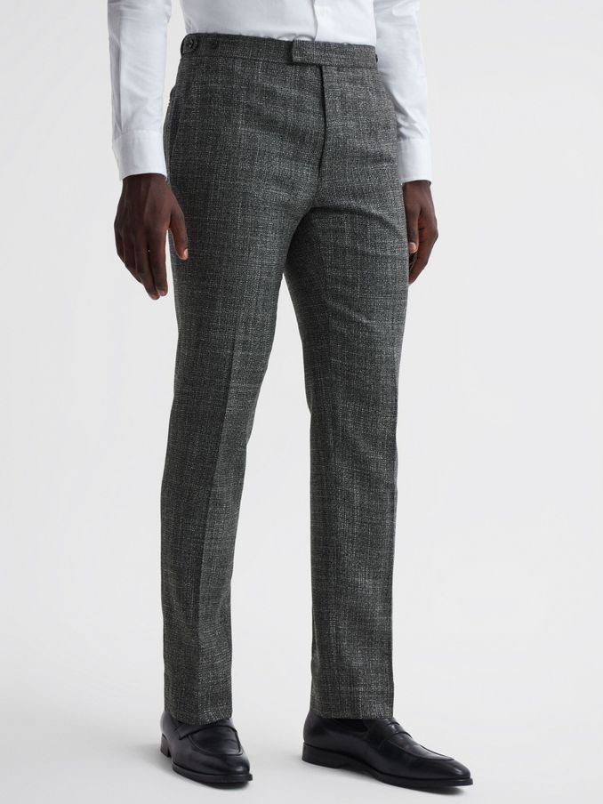 Slim Fit Wool Trousers in Charcoal (157337) | US$94