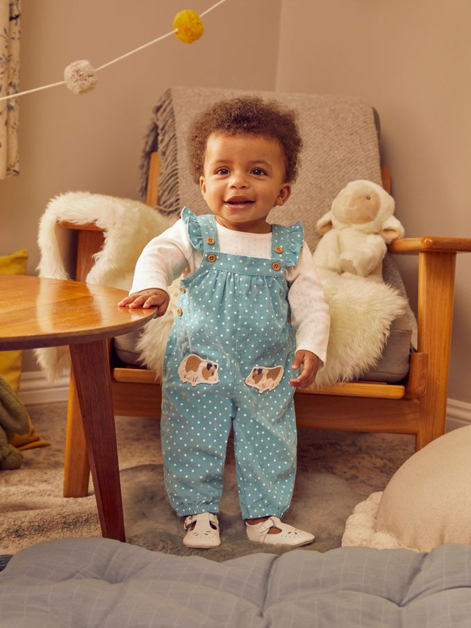 Duck Egg Blue Guinea Pig Appliqué Cord Dungarees & Top Set (161612) | $25