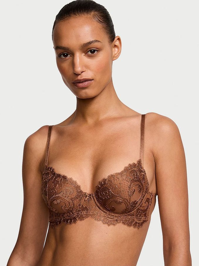 Nude Caramel Lightly Lined Demi Boho Floral Bra (162018) | €30