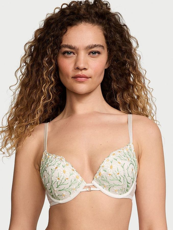 Daisy Embroidery White Push Up Bra (162448) | €31