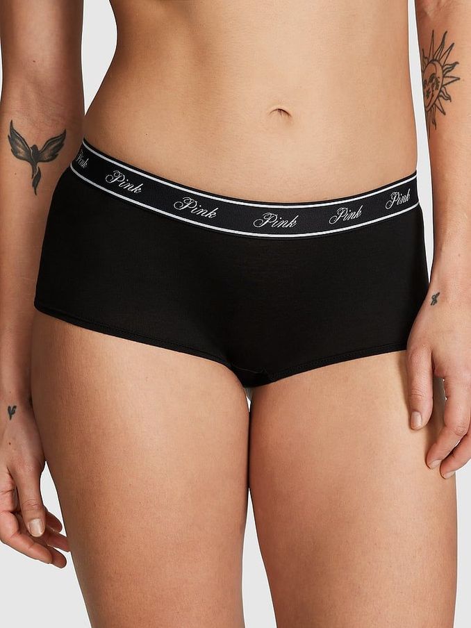 Pure Black Short Cotton Logo Knickers (162665) | €10.50