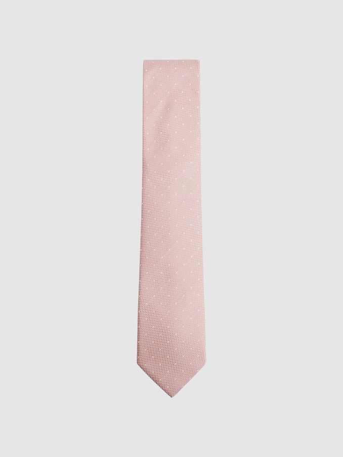 Silk Polka Dot Tie in Soft Pink (172918) | CA$47