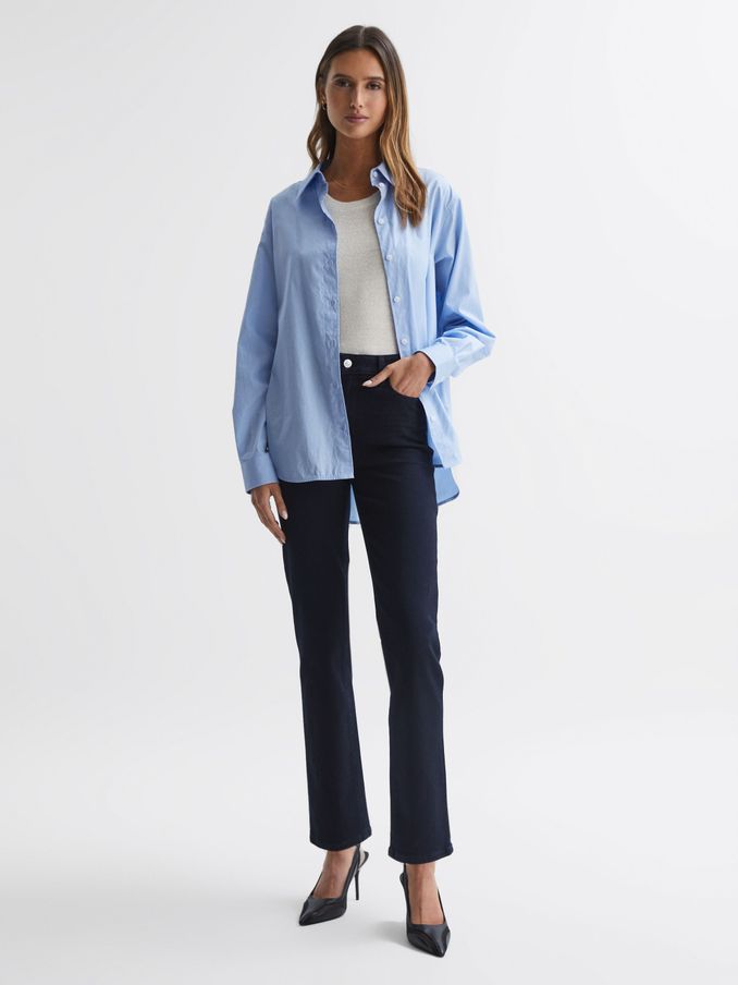Paige Straight Leg High Rise Jeans in Night Fever (176715) | 598 QAR