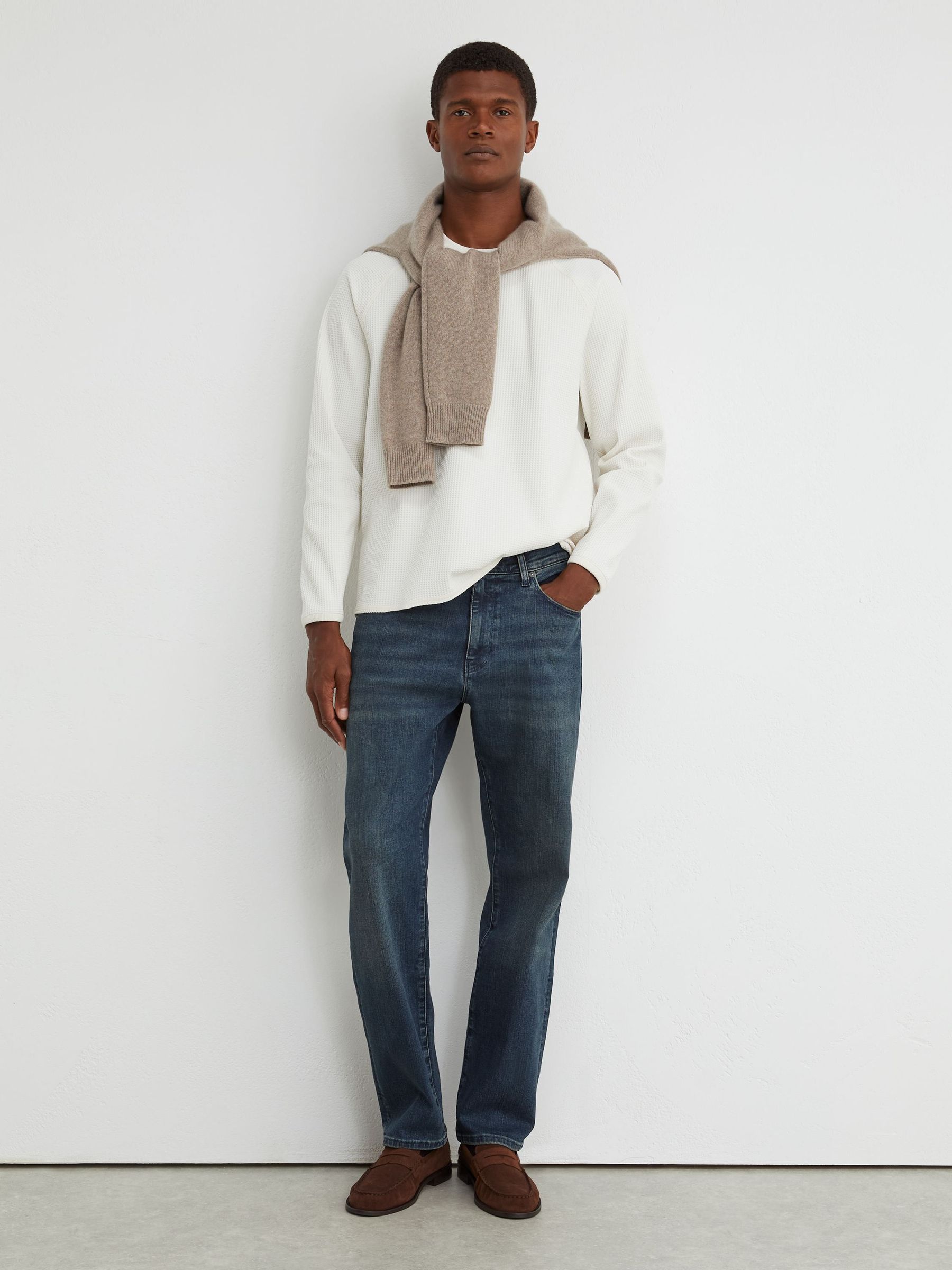 bleu foncé - Regular Comfort-stretch Jeans