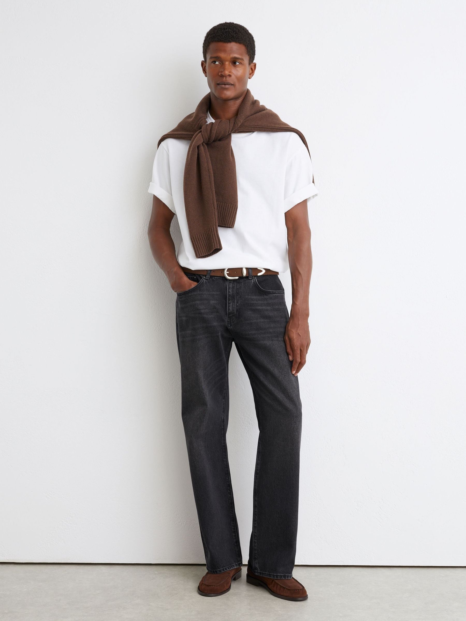 Dark Grey - Regular Relaxed Flared-leg Jeans