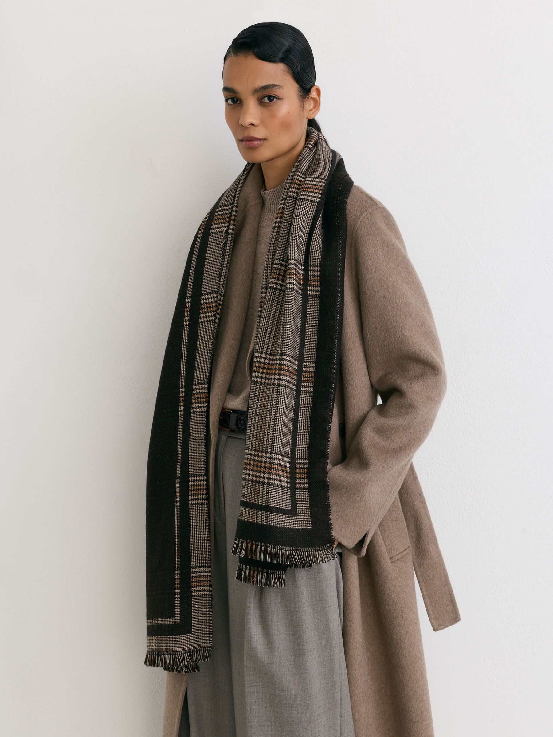 Chocolate - Prince Of Wales Check Scarf