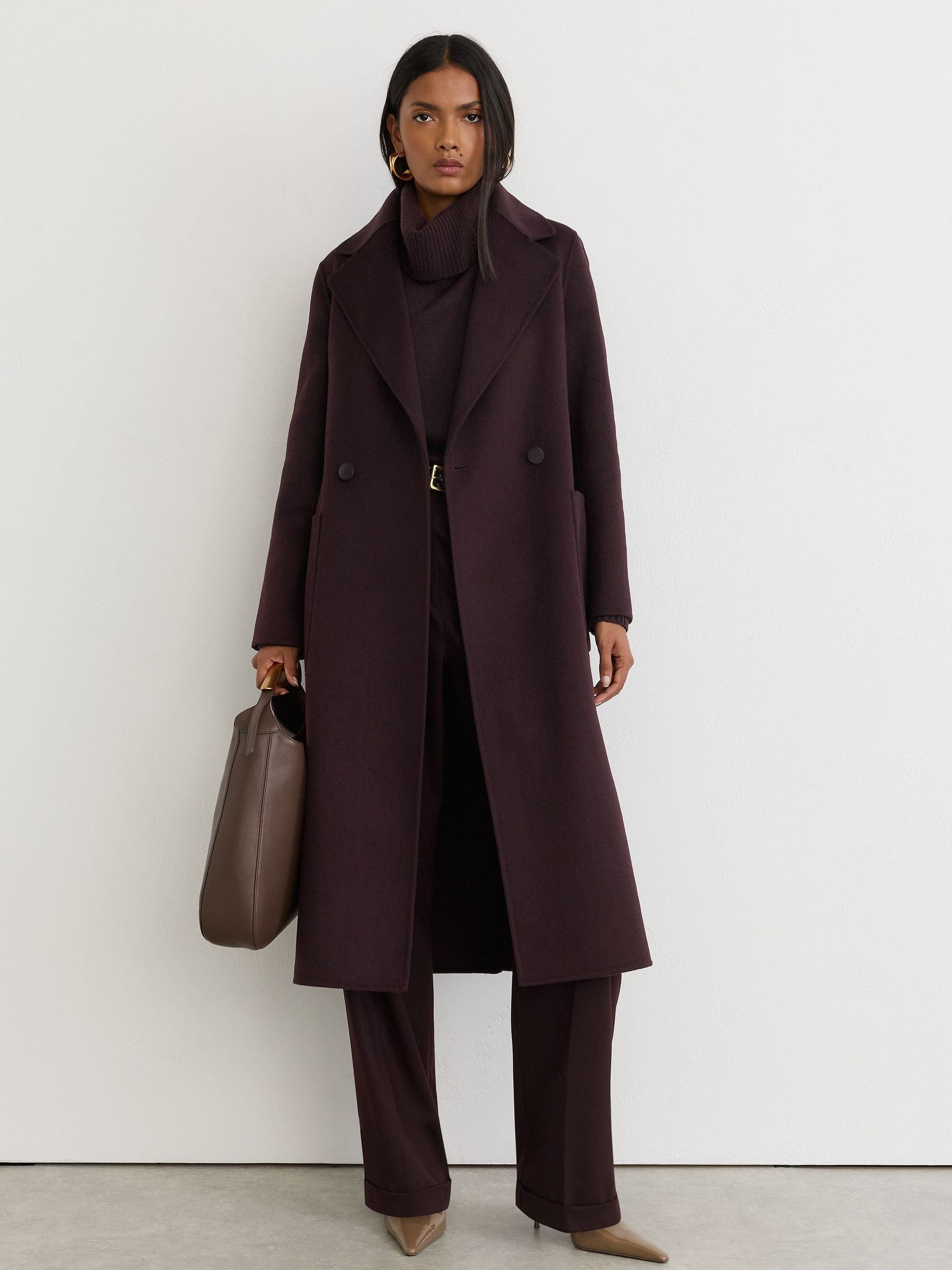 Grape - Wool-blend Double-breasted Blindseam Coat