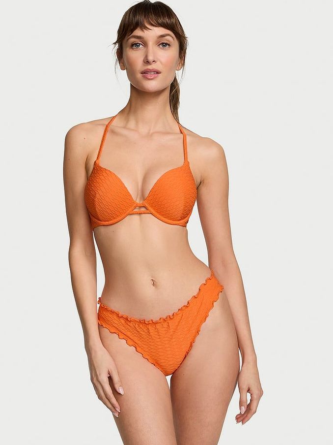 Sunset Orange Fishnet Add 2 Cups Push Up Swim Bikini Top (187815) | €19
