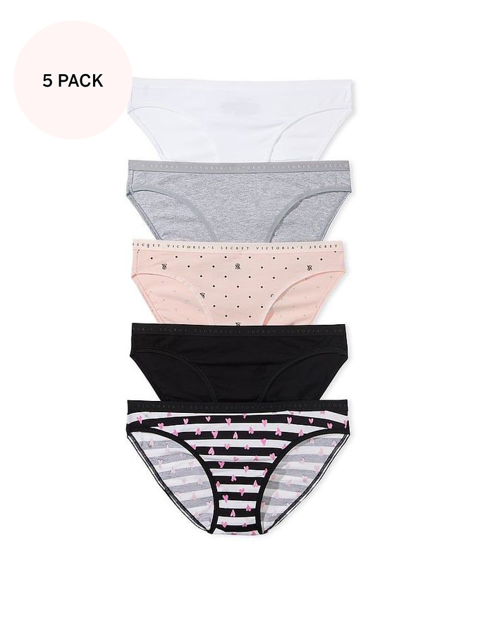 White/Grey/Pink/Black Bikini 5 Pack Knickers (187854) | €31