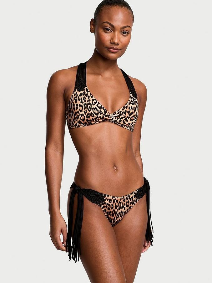 Leopard Brown Cheeky Archive Macrame Swim Bikini Bottom (188196) | €15