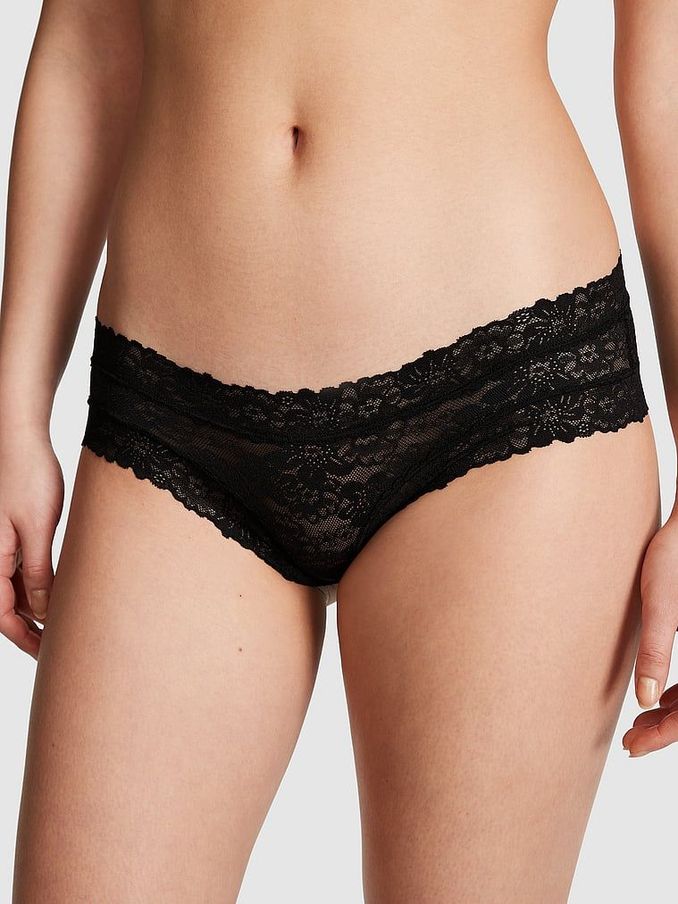 Pure Black Cheeky Floral Lace Knickers (189947) | €10.50