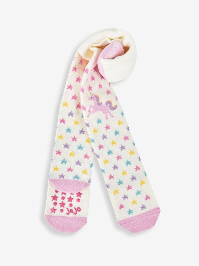 Cream Cotton Rich Unicorn Knee Tights (190224) | $7