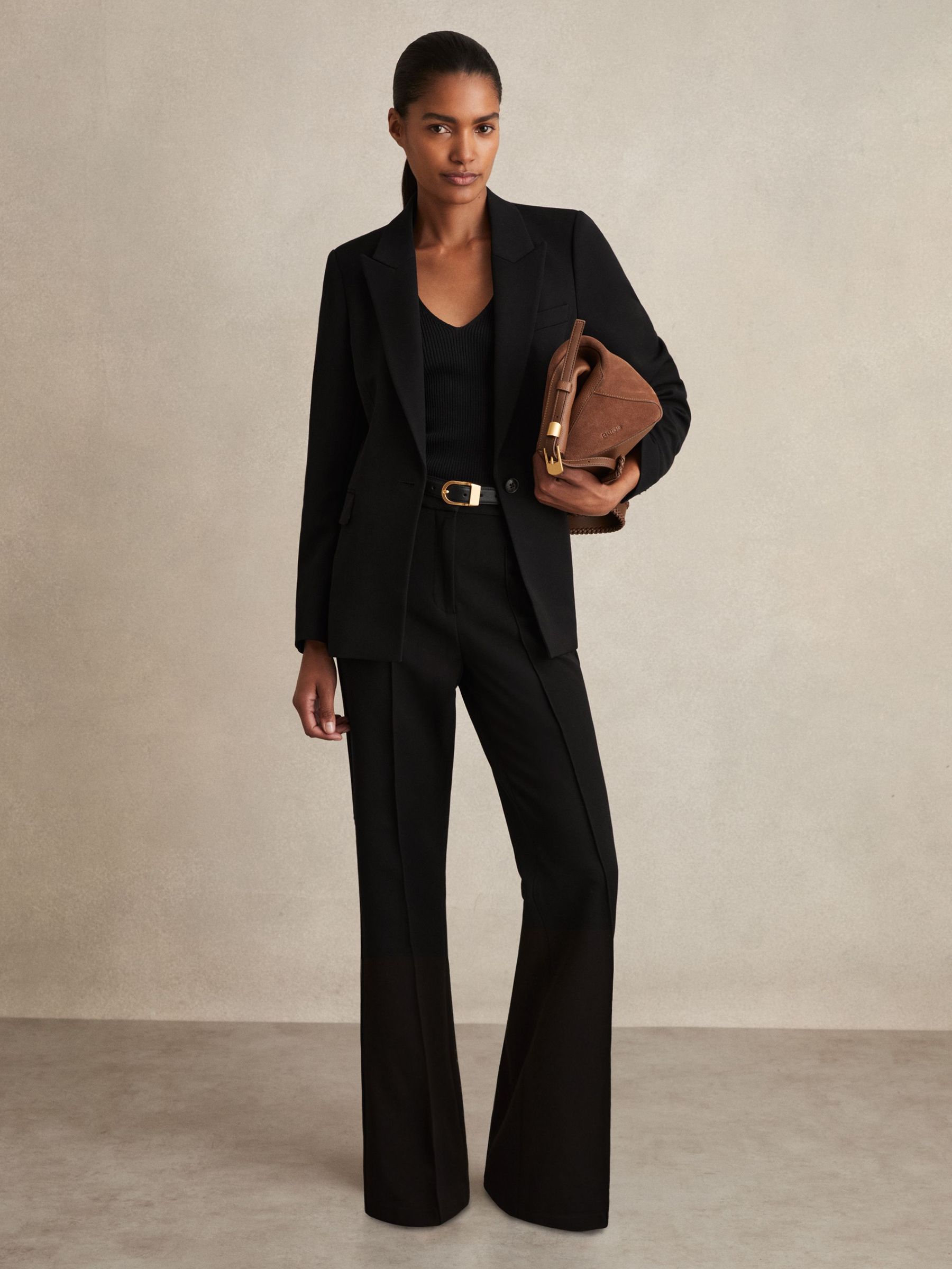 Petite Flared Suit Trousers in Black (192289) | US$180