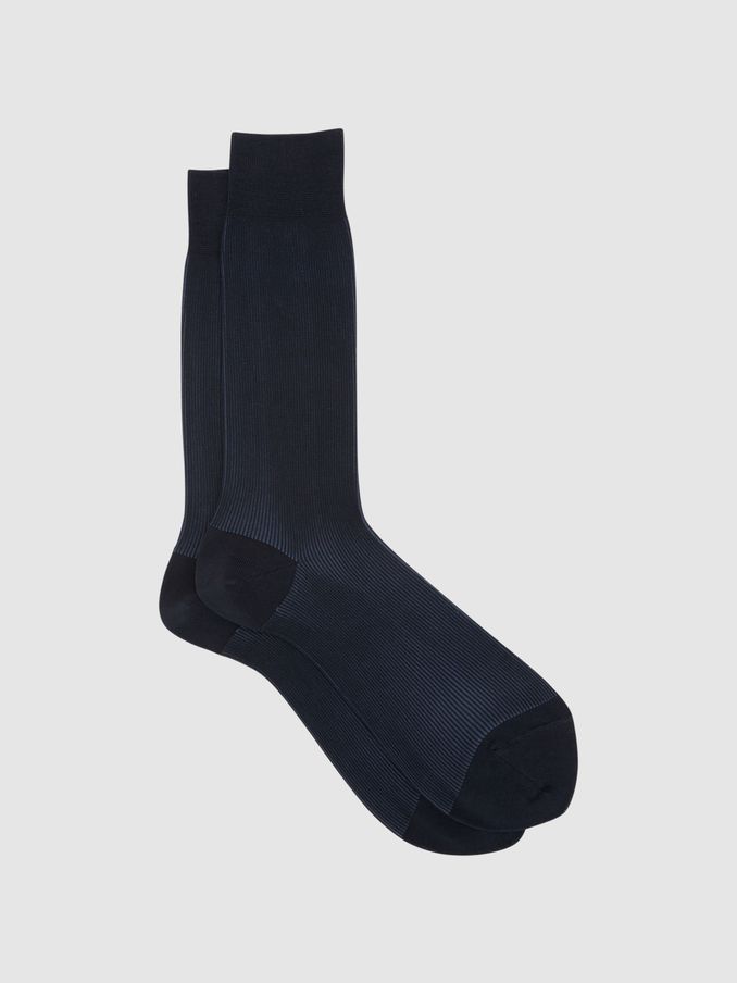 Two Tone Cotton Socks in Navy (194989) | €7