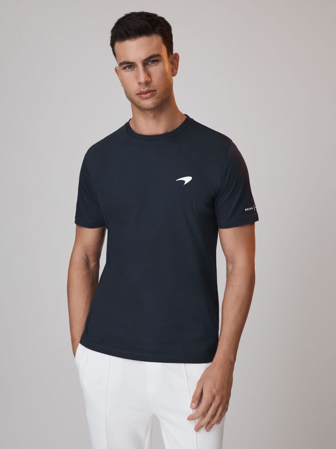 McLaren F1 Mercerised Cotton Crew Neck T-Shirt in Airforce Blue (195516) | US$77