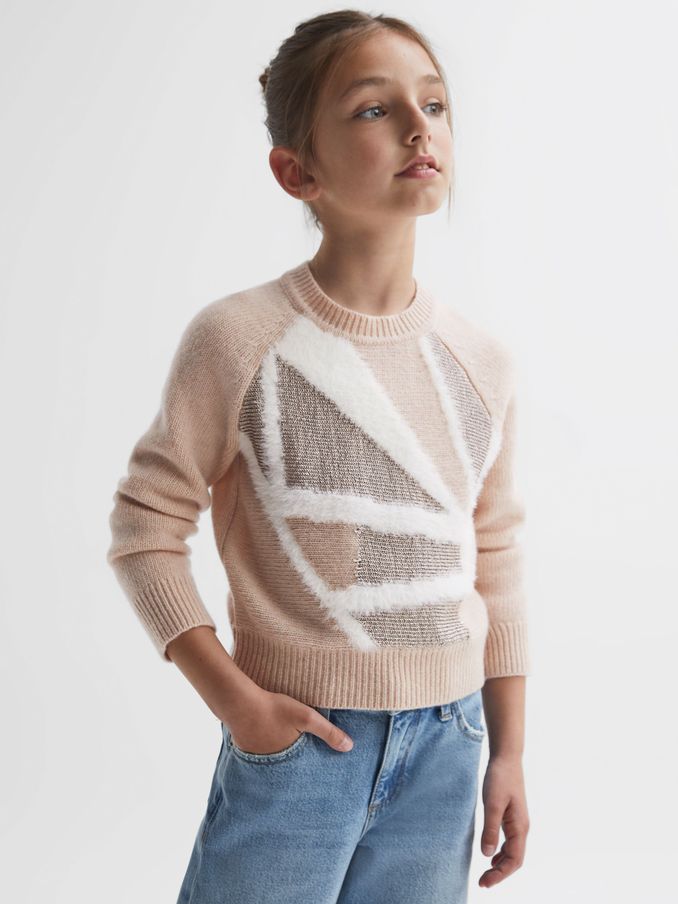 4-9 yrs Fair Isle Knitted Jumper in Pink (200375) | US$31