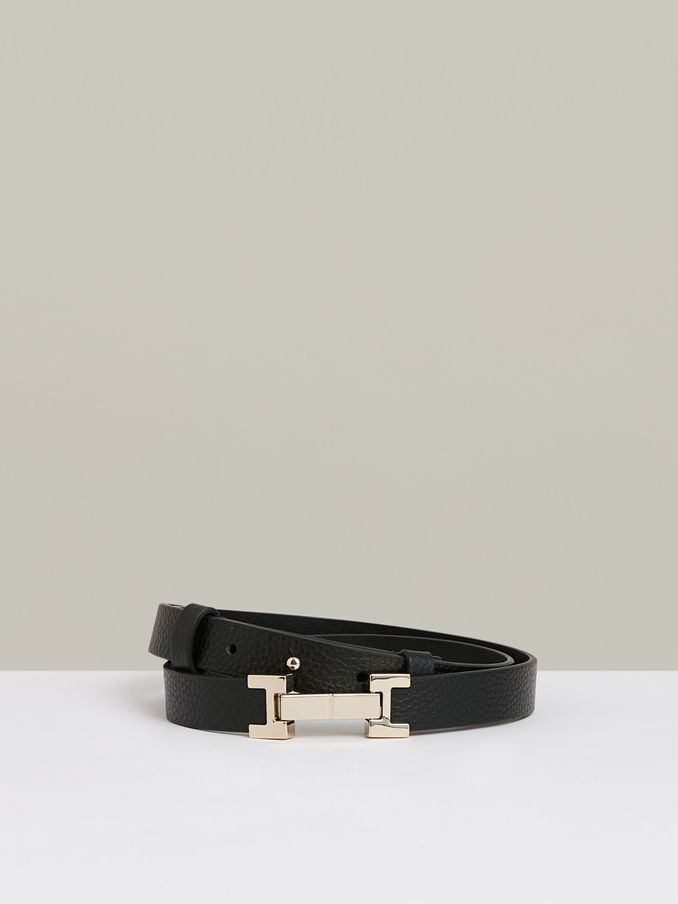 Leather Square Hinge Belt in Black (208516) | €85
