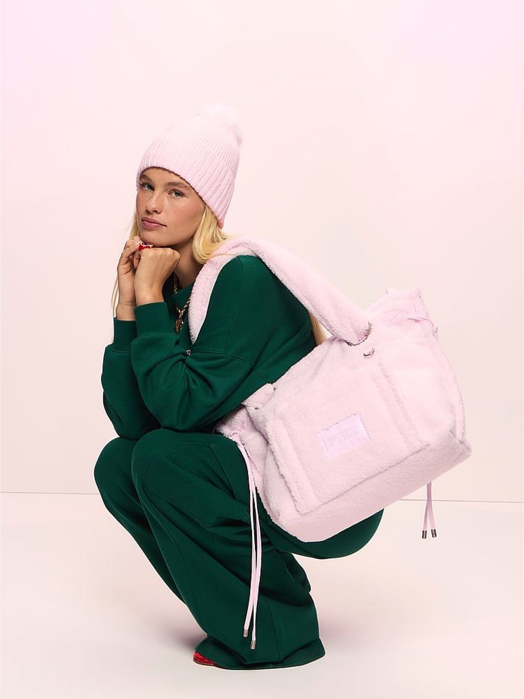 Pink Tulip Sherpa - Mini Tote Bag